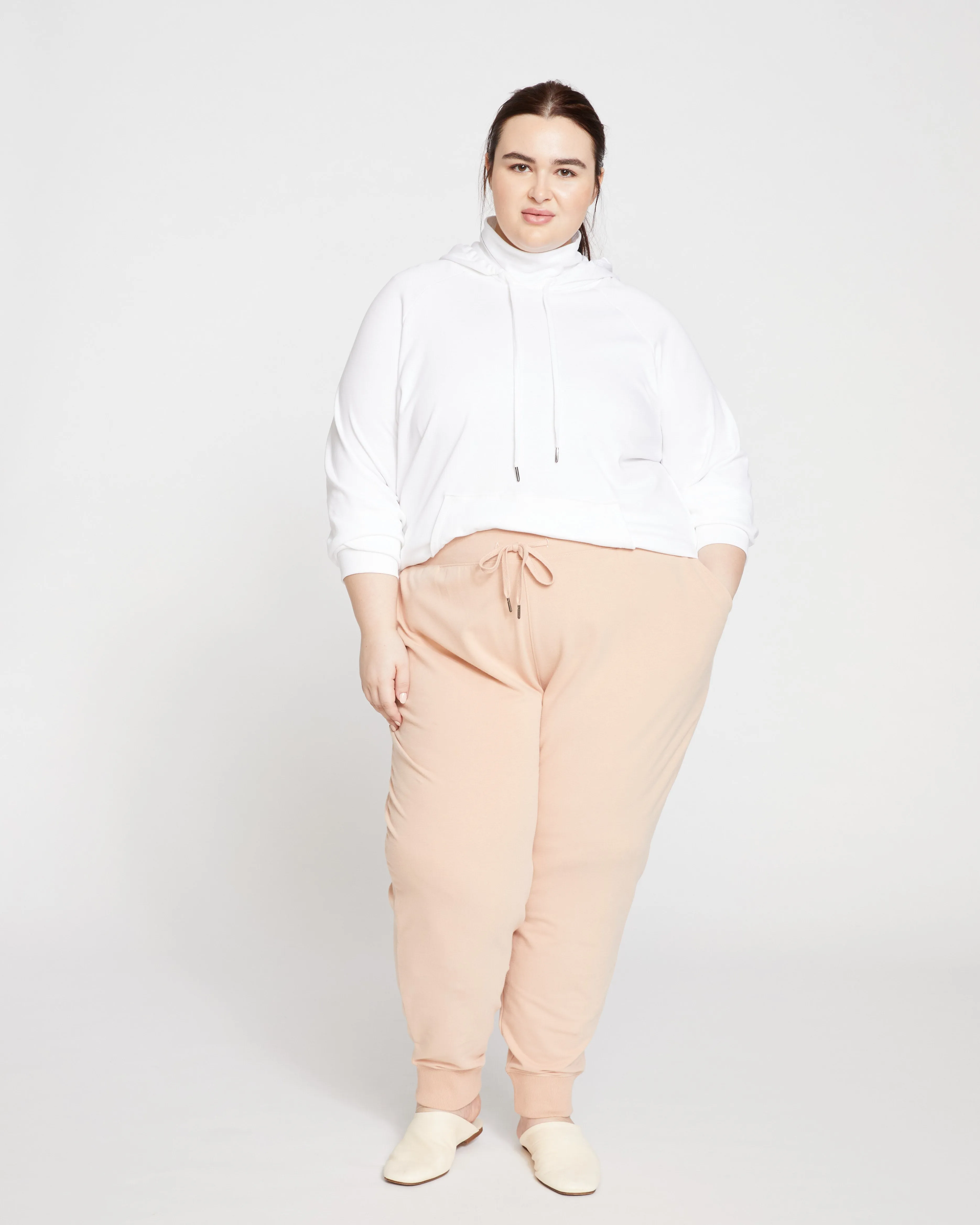 Peachy Terry Drawstring Jogger - Mahogany Rose sold by Universal Standard