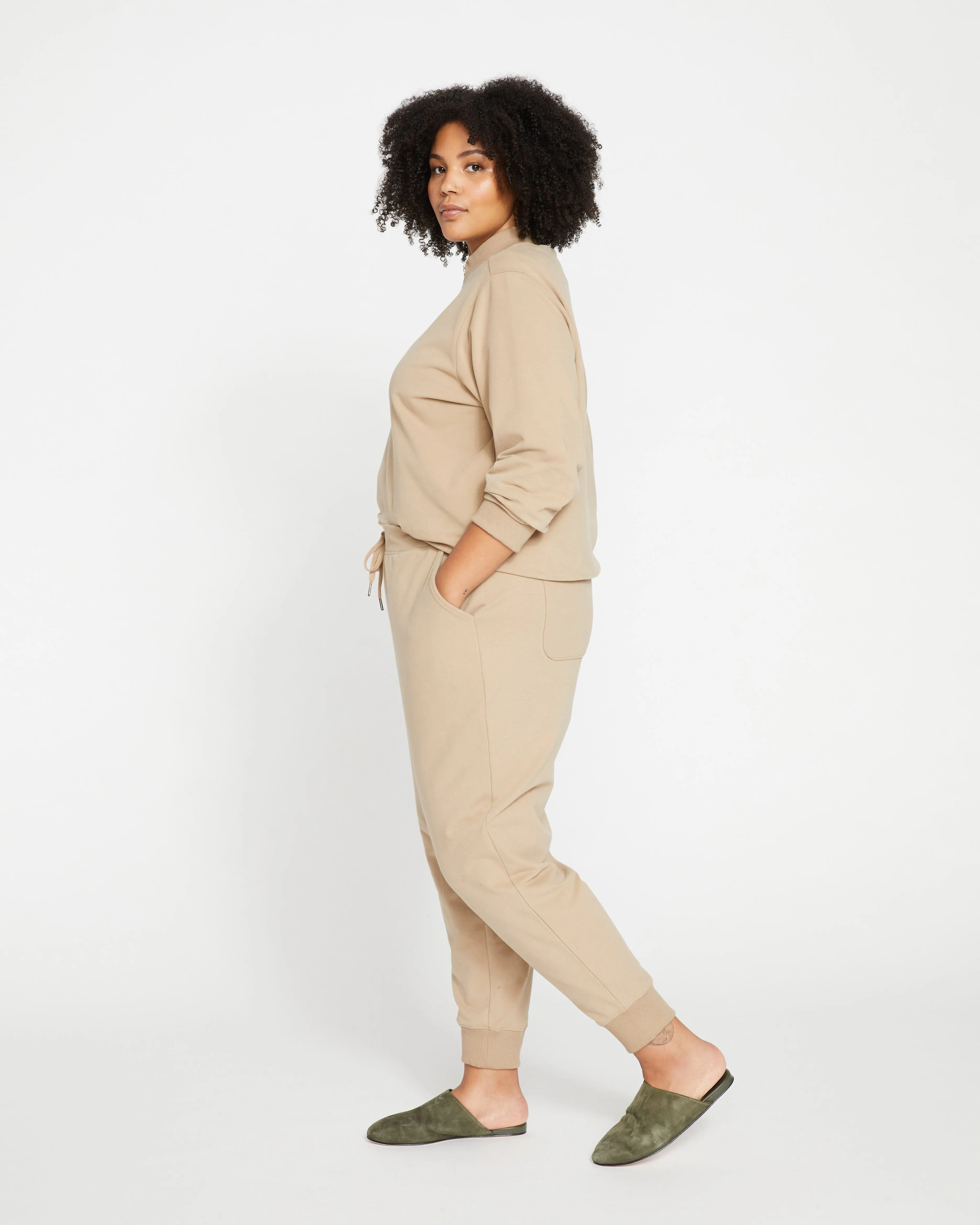 Peachy Terry Drawstring Jogger - Pebble sold by Universal Standard product image thumbnail 3