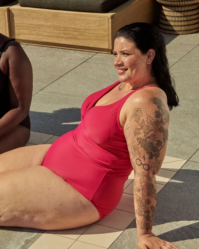 The Swimsuit - Cerise sold by Universal Standard