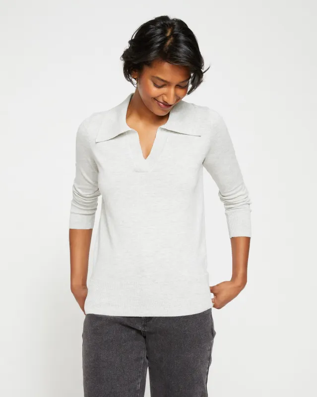 Pele Eco Polo Sweater - Cloudy Sky sold by Universal Standard