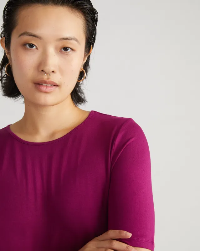 Lily Liquid Jersey Crew Neck Stovepipe Tee - Rothko Purple sold by Universal Standard