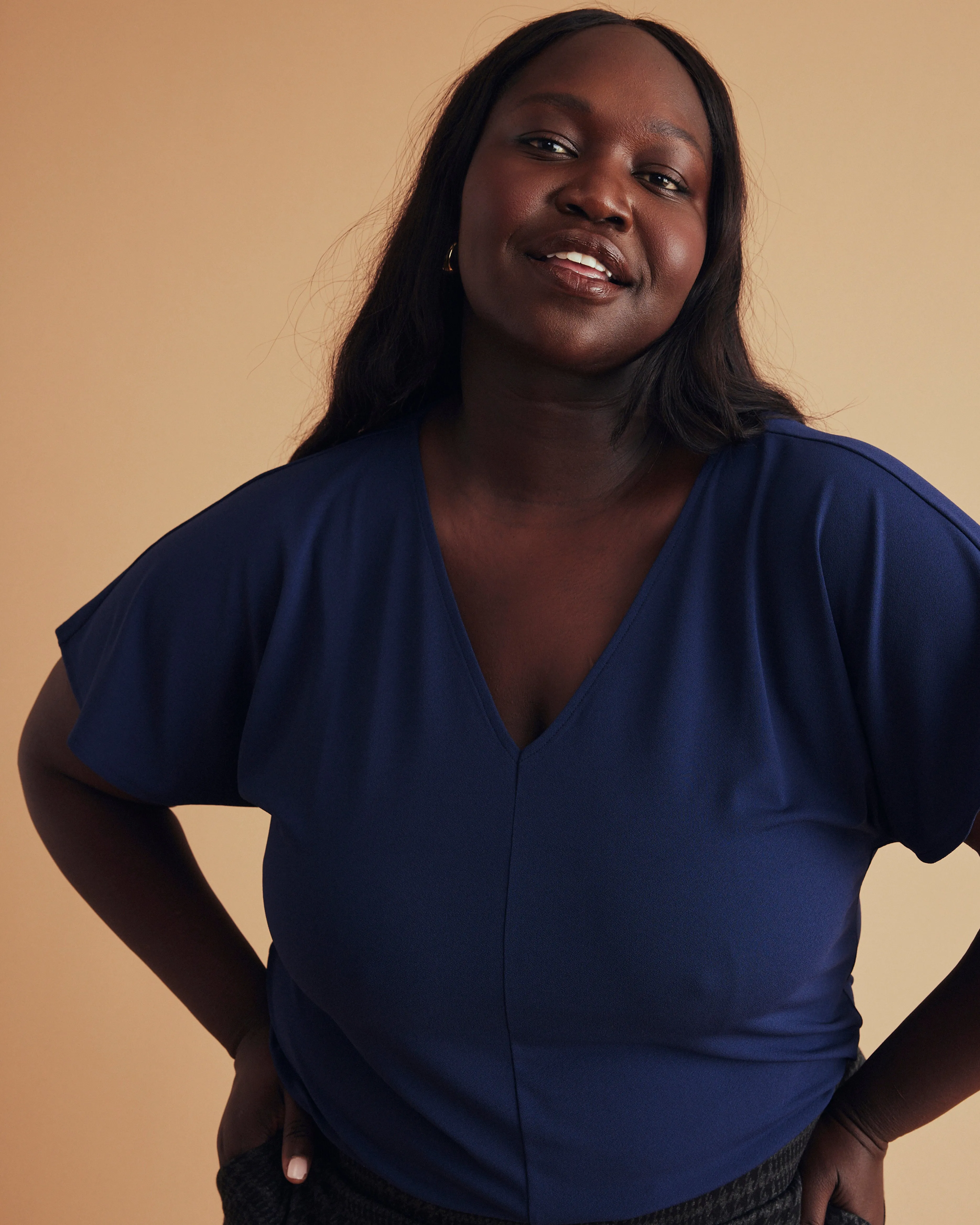 Lansbury Crepe Jersey Blouse - Brilliant Navy sold by Universal Standard product image thumbnail 2