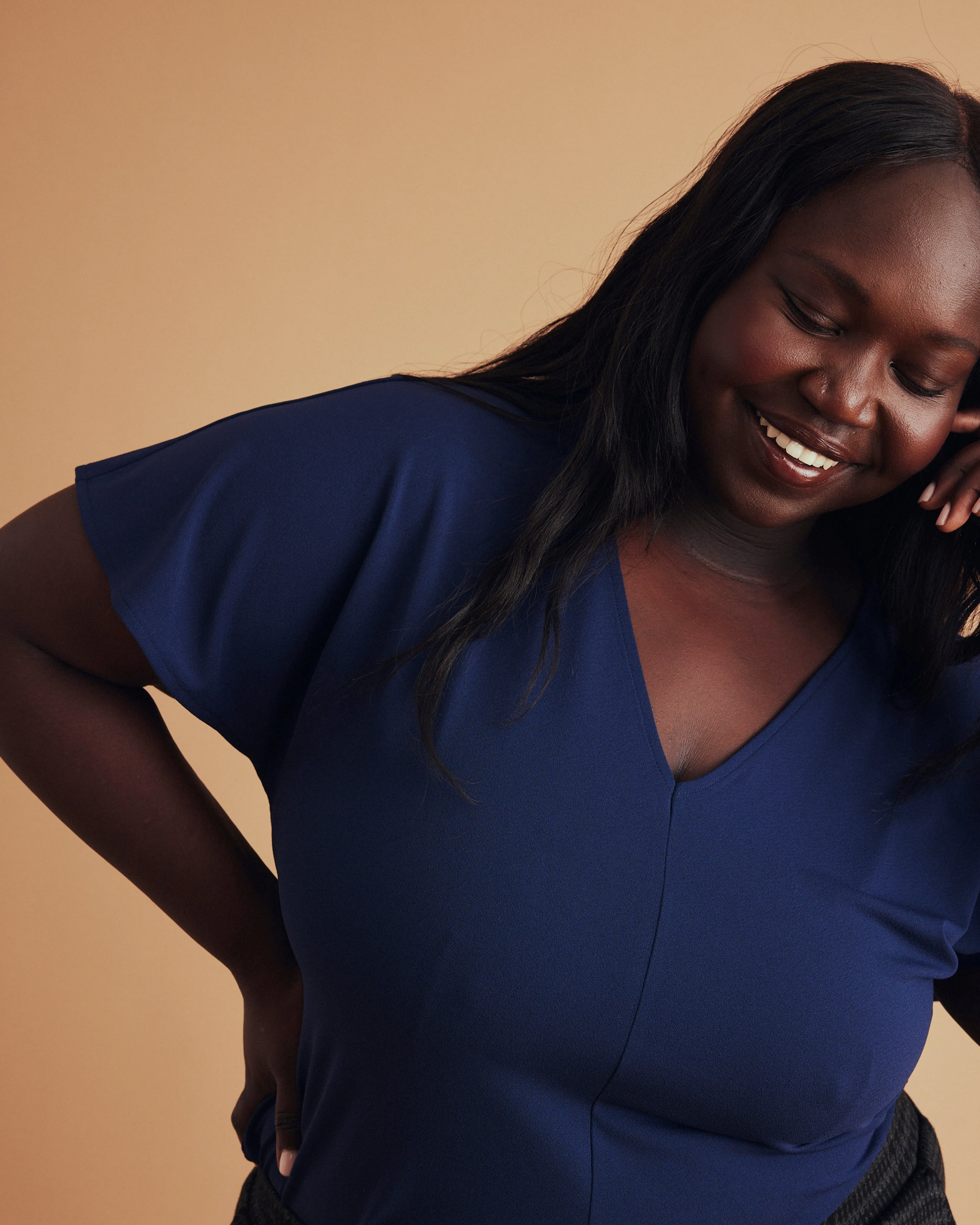 Lansbury Crepe Jersey Blouse - Brilliant Navy sold by Universal Standard product image thumbnail 3