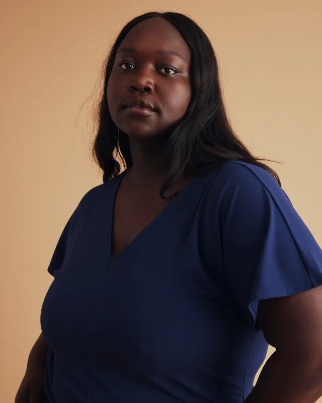 Lansbury Crepe Jersey Blouse - Brilliant Navy made by Universal Standard