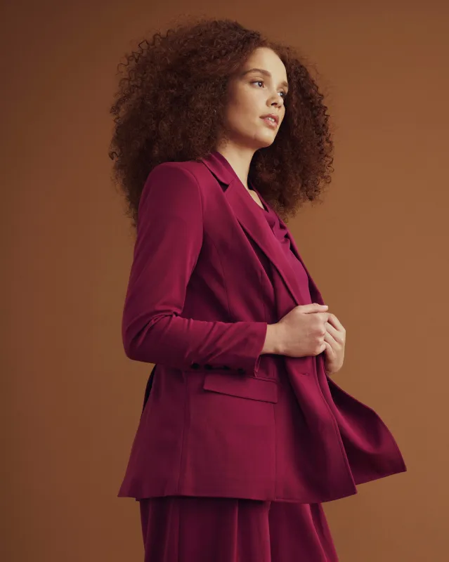 All Day Warren Double Breasted Blazer - Goji Berry made by Universal Standard