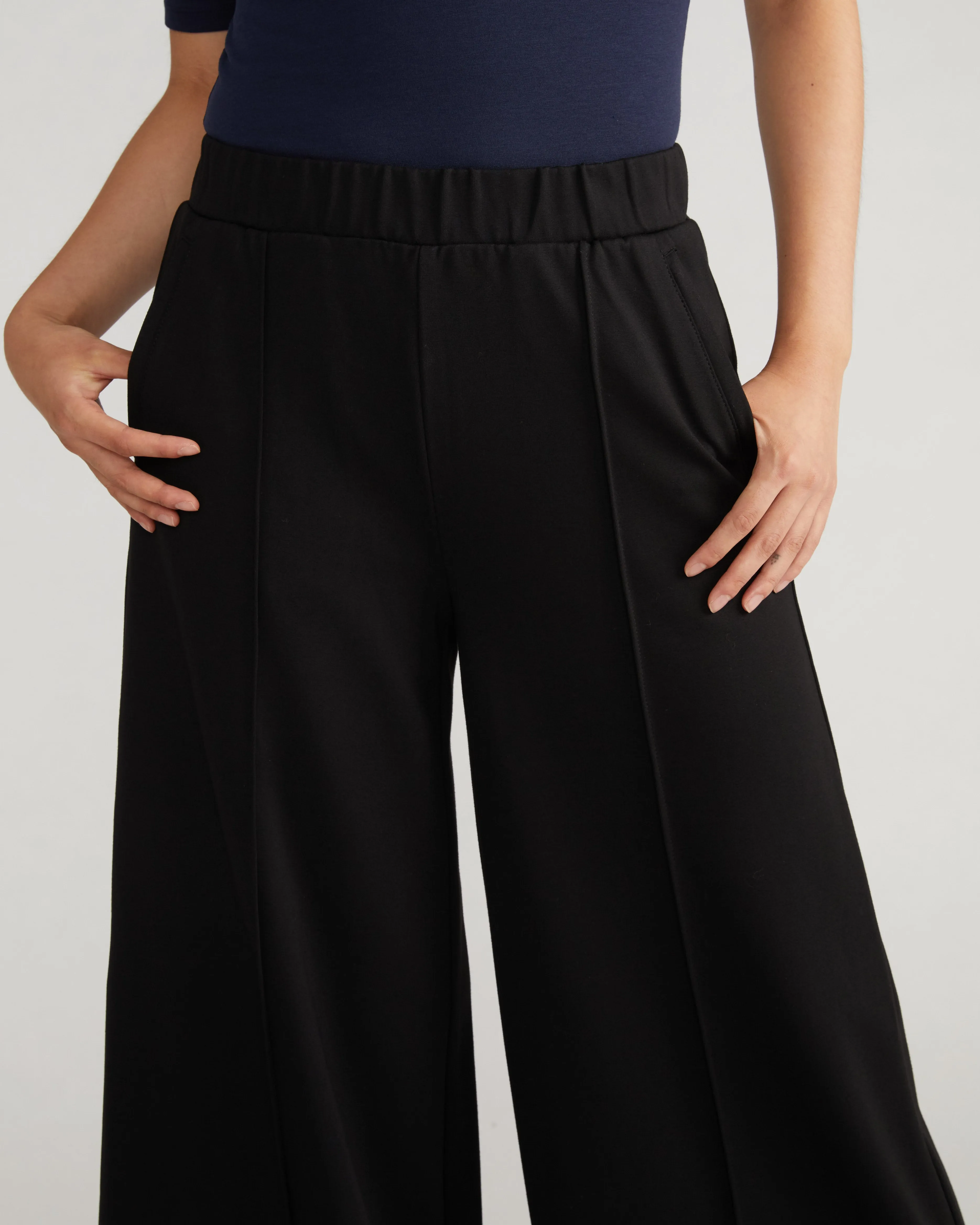 Pam Pintuck Wide Leg Ponte Pants - Black sold by Universal Standard product image thumbnail 4