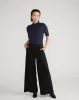 Pam Pintuck Wide Leg Ponte Pants - Black sold by Universal Standard