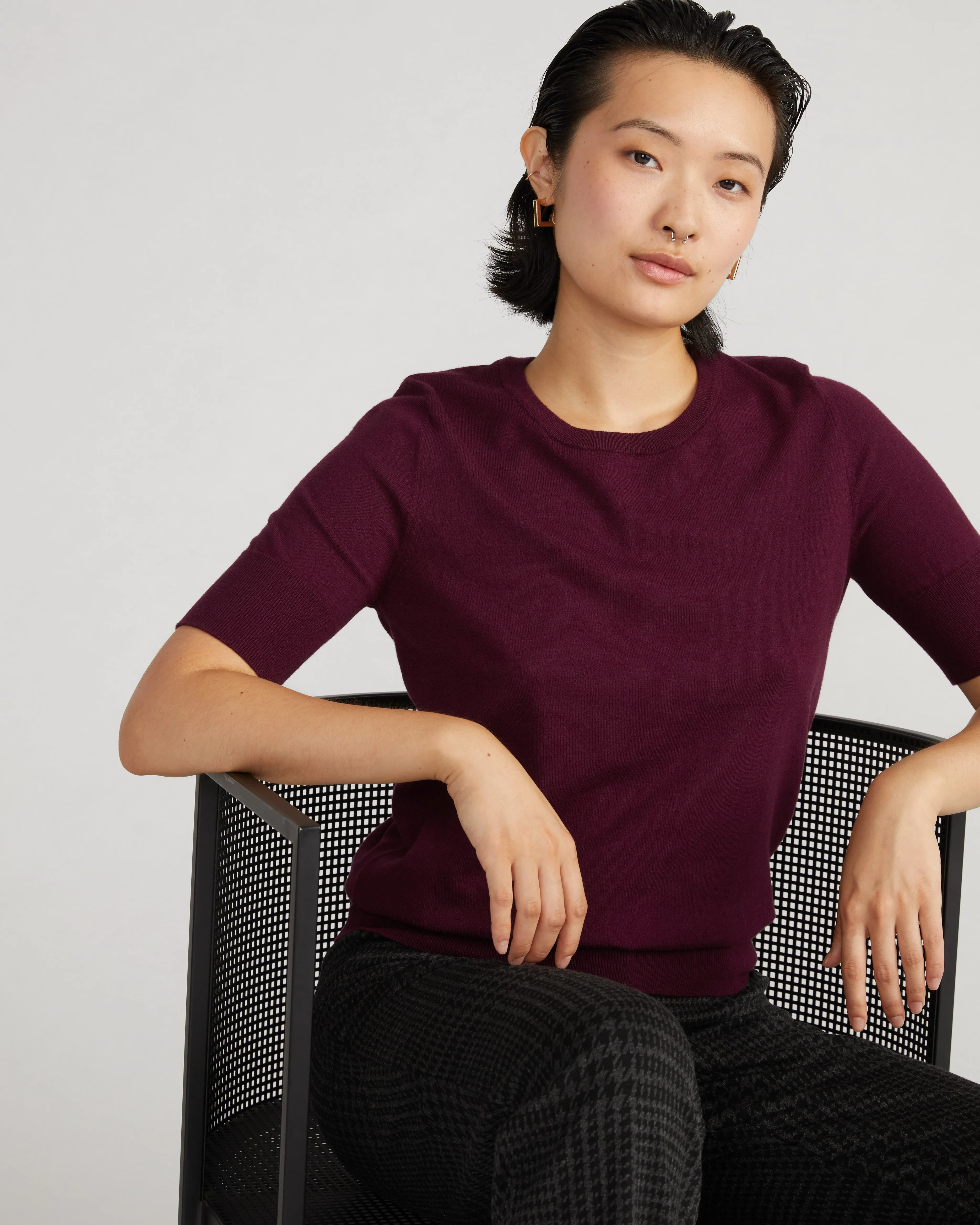 Savvy Fine Knit Sweater Top - Black Cherry sold by Universal Standard product image thumbnail 2