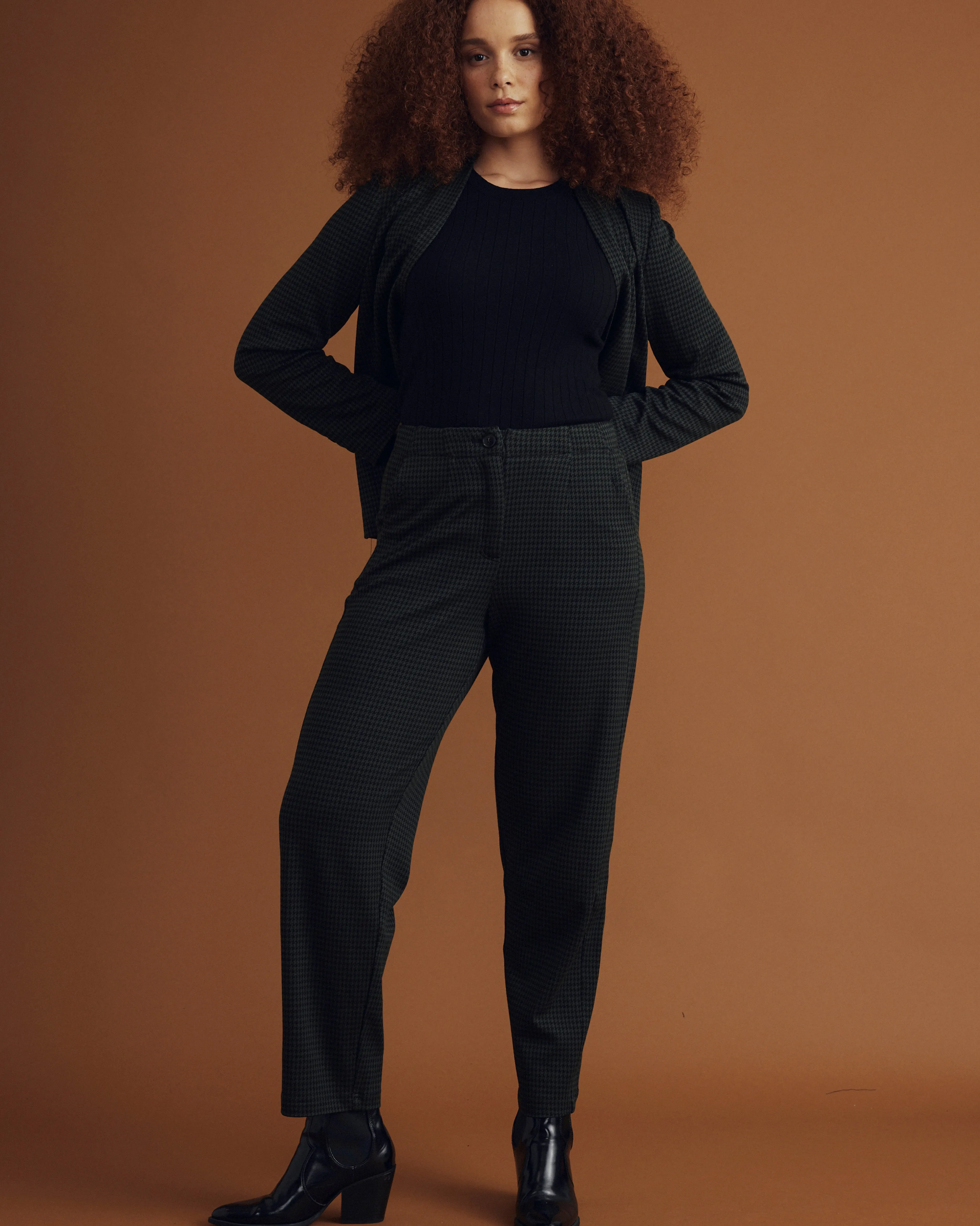 Audrey Tailored Ponte Pants - Forest Houndstooth sold by Universal Standard product image thumbnail 2