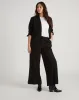 Lennox Collarless Ponte Blazer - Slate Pinstripe sold by Universal Standard