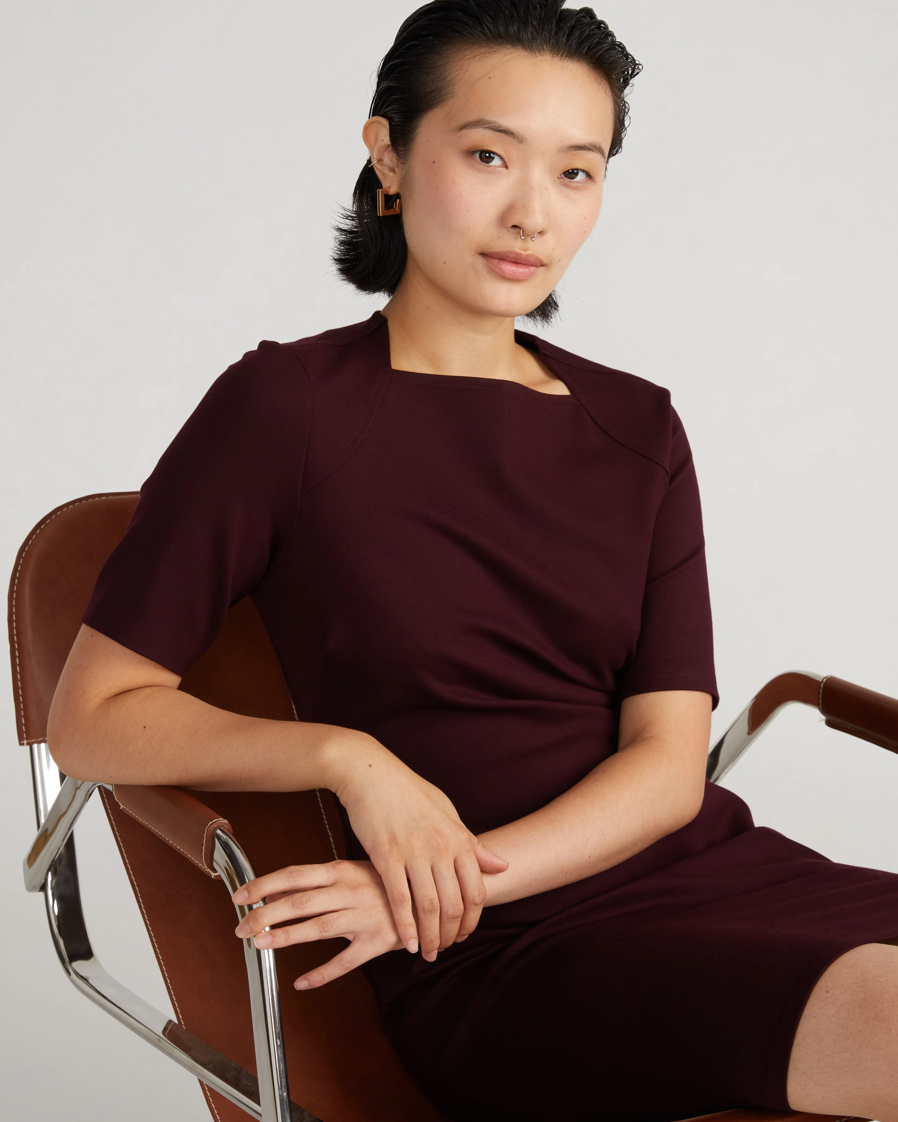Envelope Neck Ponte Dress - Black Cherry sold by Universal Standard product image thumbnail 2