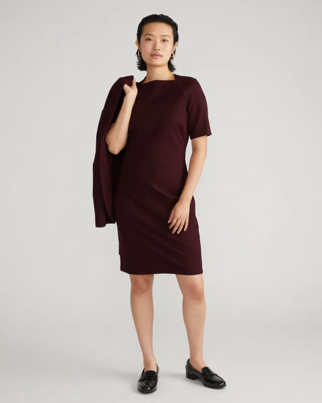 Envelope Neck Ponte Dress - Black Cherry sold by Universal Standard