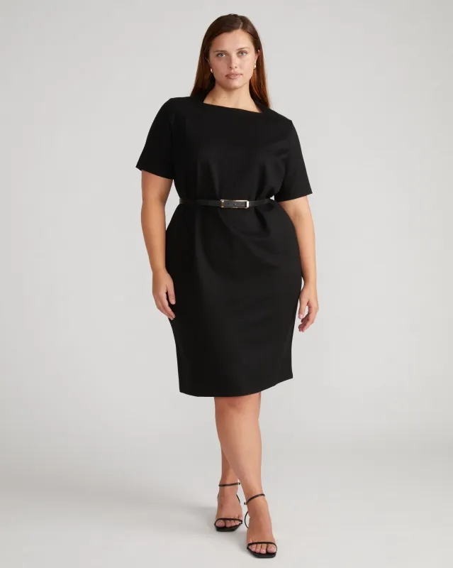 Envelope Neck Ponte Dress - Black sold by Universal Standard