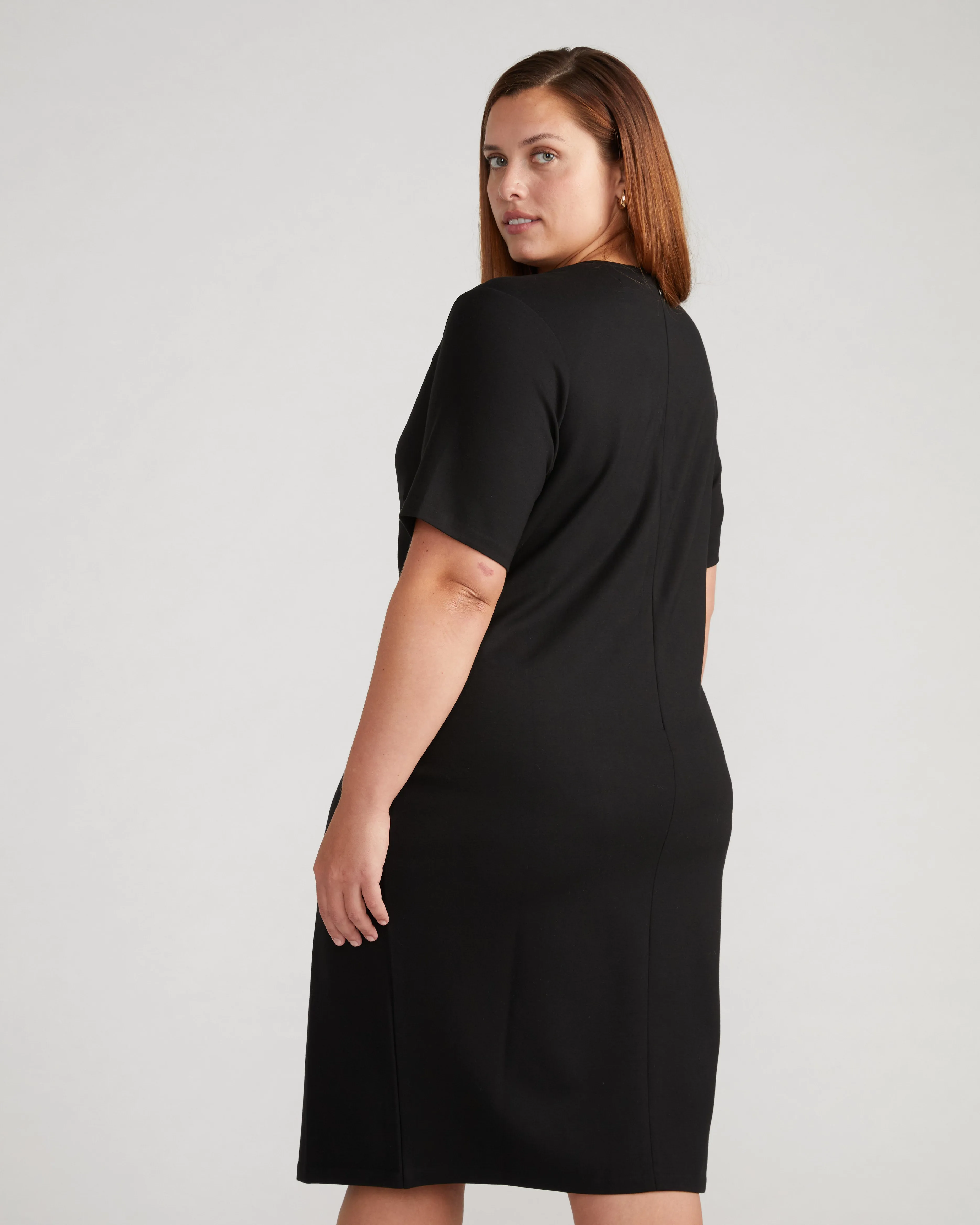 Envelope Neck Ponte Dress - Black sold by Universal Standard product image thumbnail 2