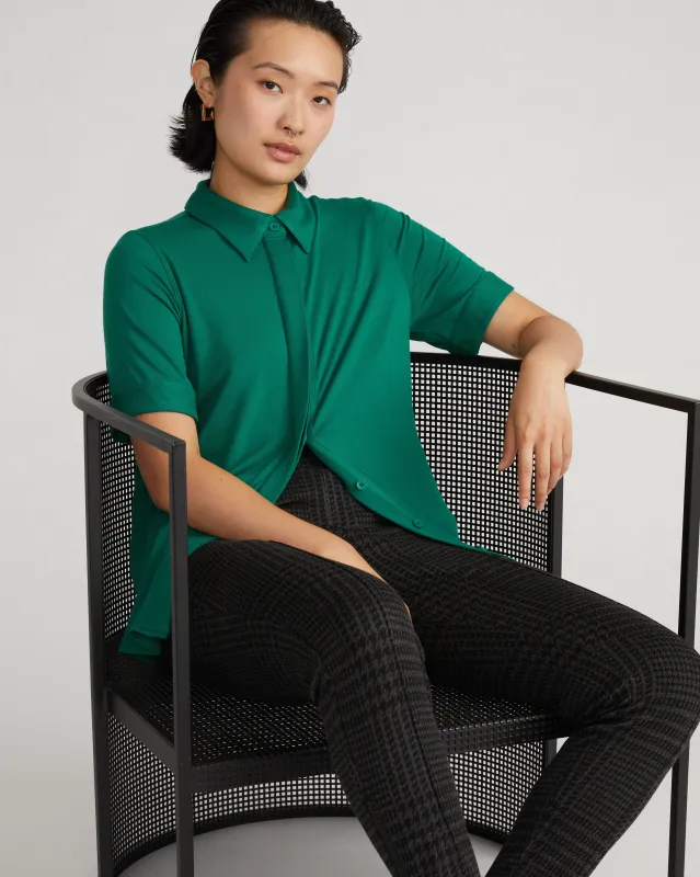 Chelsea Liquid Jersey Short Sleeve Shirt - Lily Pad sold by Universal Standard