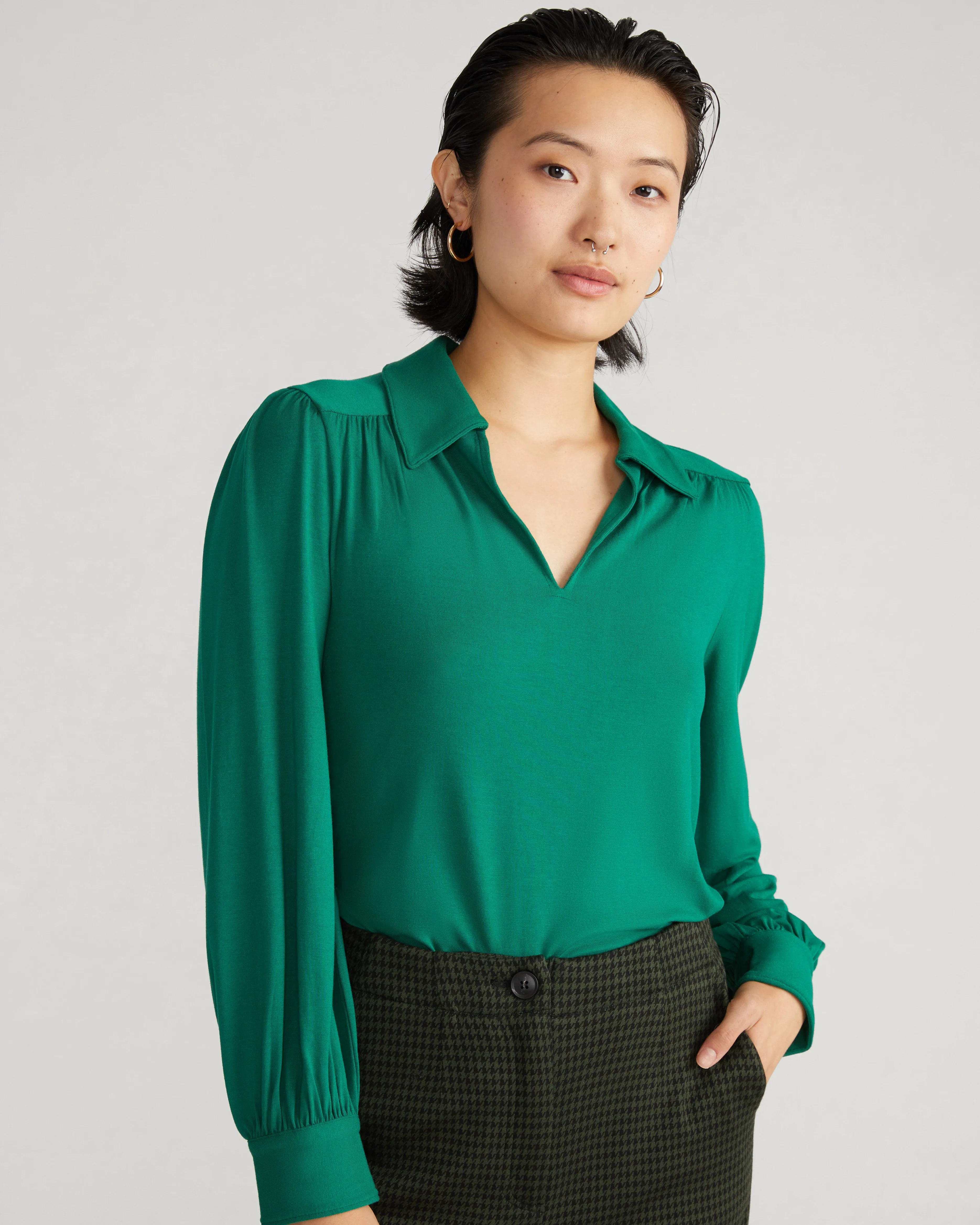 Moore Liquid Jersey Blouse - Lily Pad sold by Universal Standard product image thumbnail 2