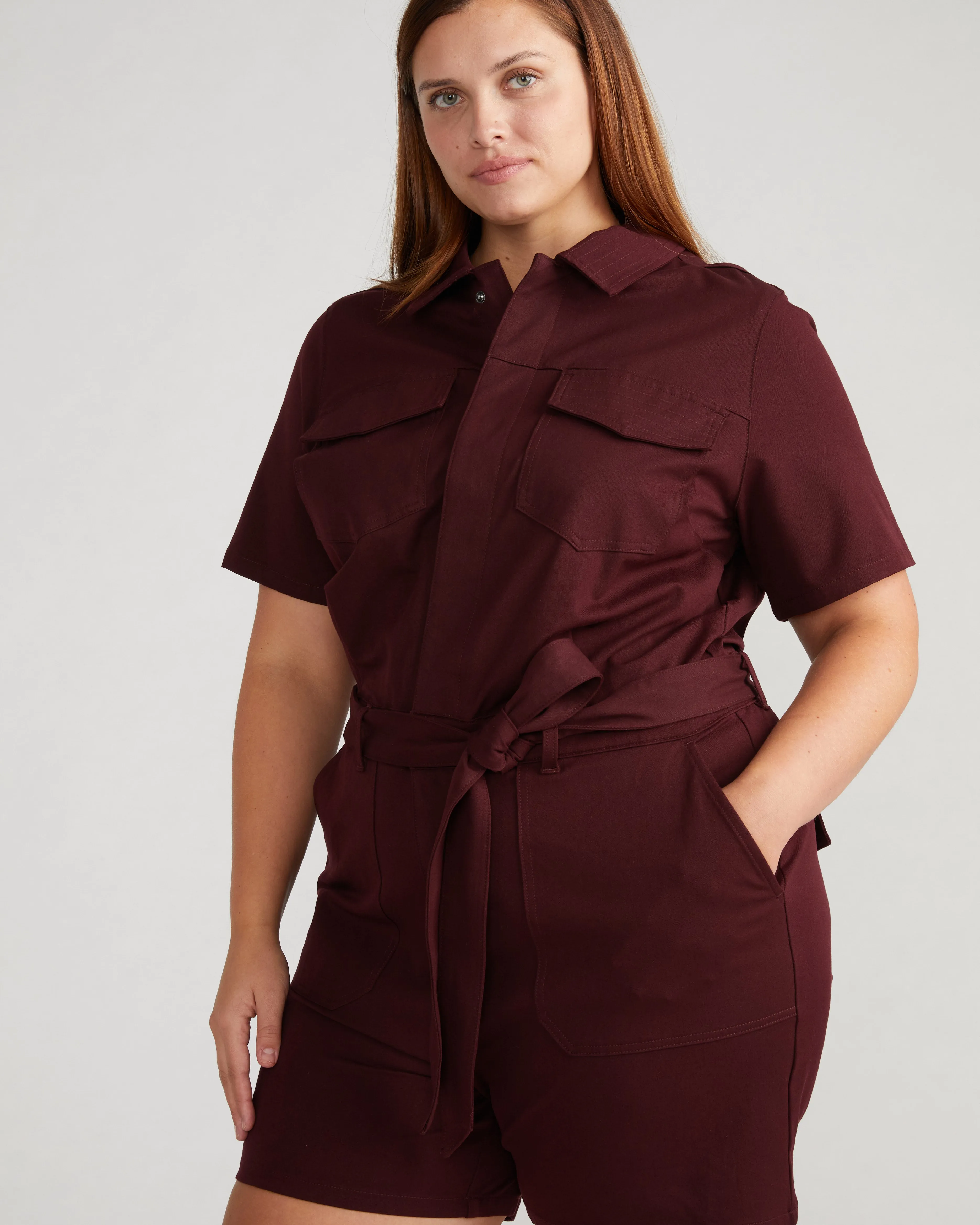 Valley Stretch Cotton Twill Romper - Black Cherry sold by Universal Standard product image thumbnail 2