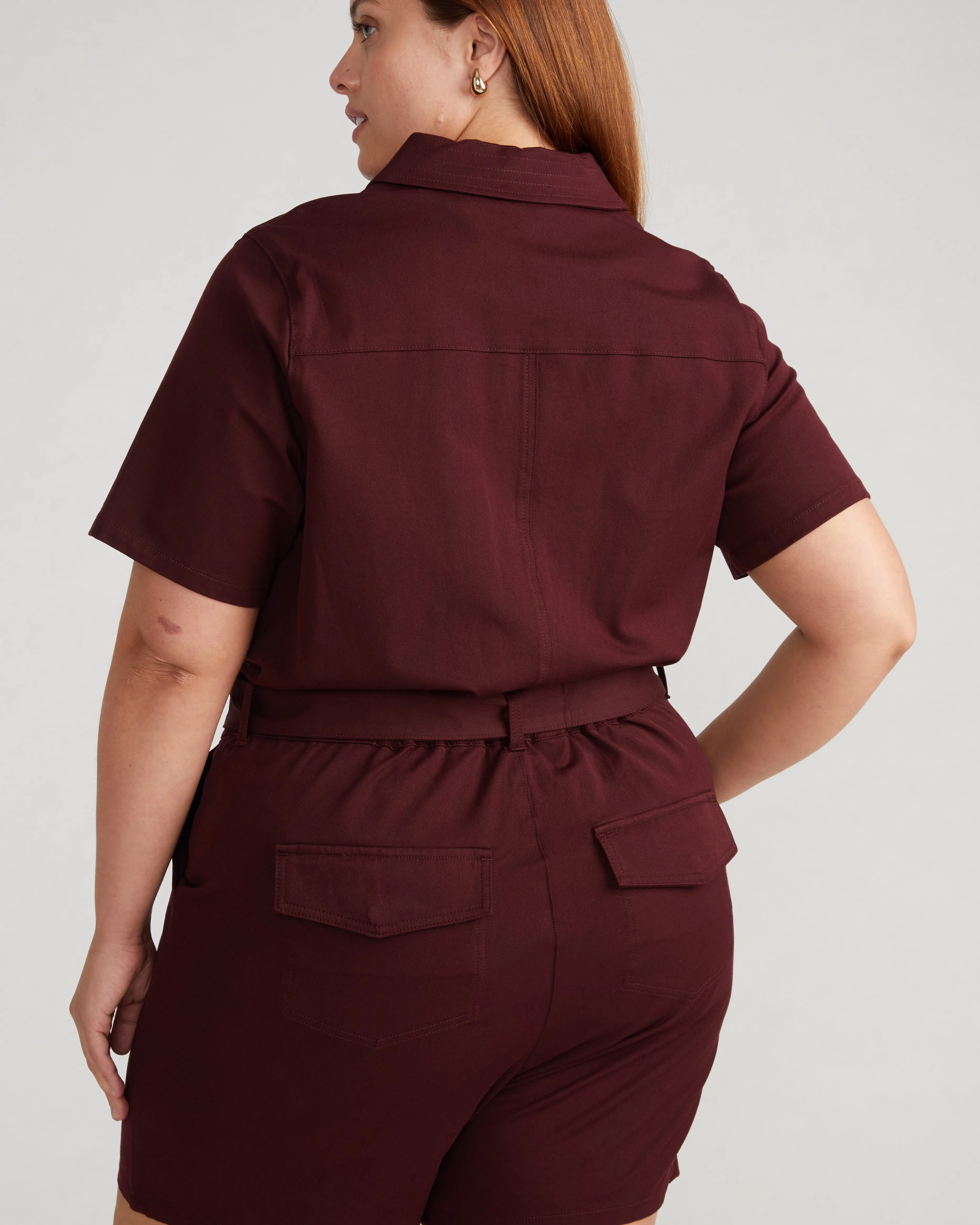 Valley Stretch Cotton Twill Romper - Black Cherry sold by Universal Standard product image thumbnail 3
