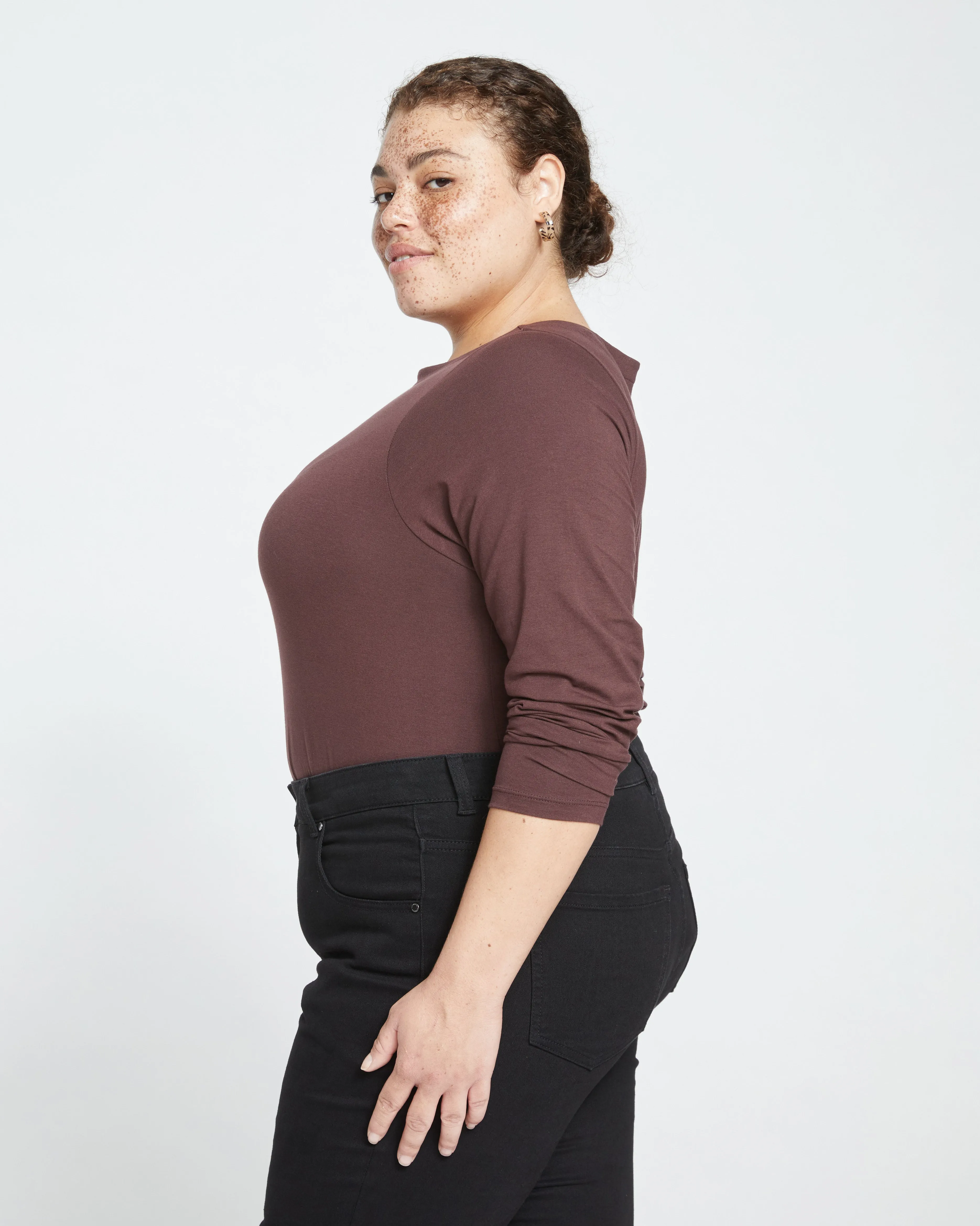 Long Sleeve Bella Boatneck Tee - Brulee sold by Universal Standard product image thumbnail 3