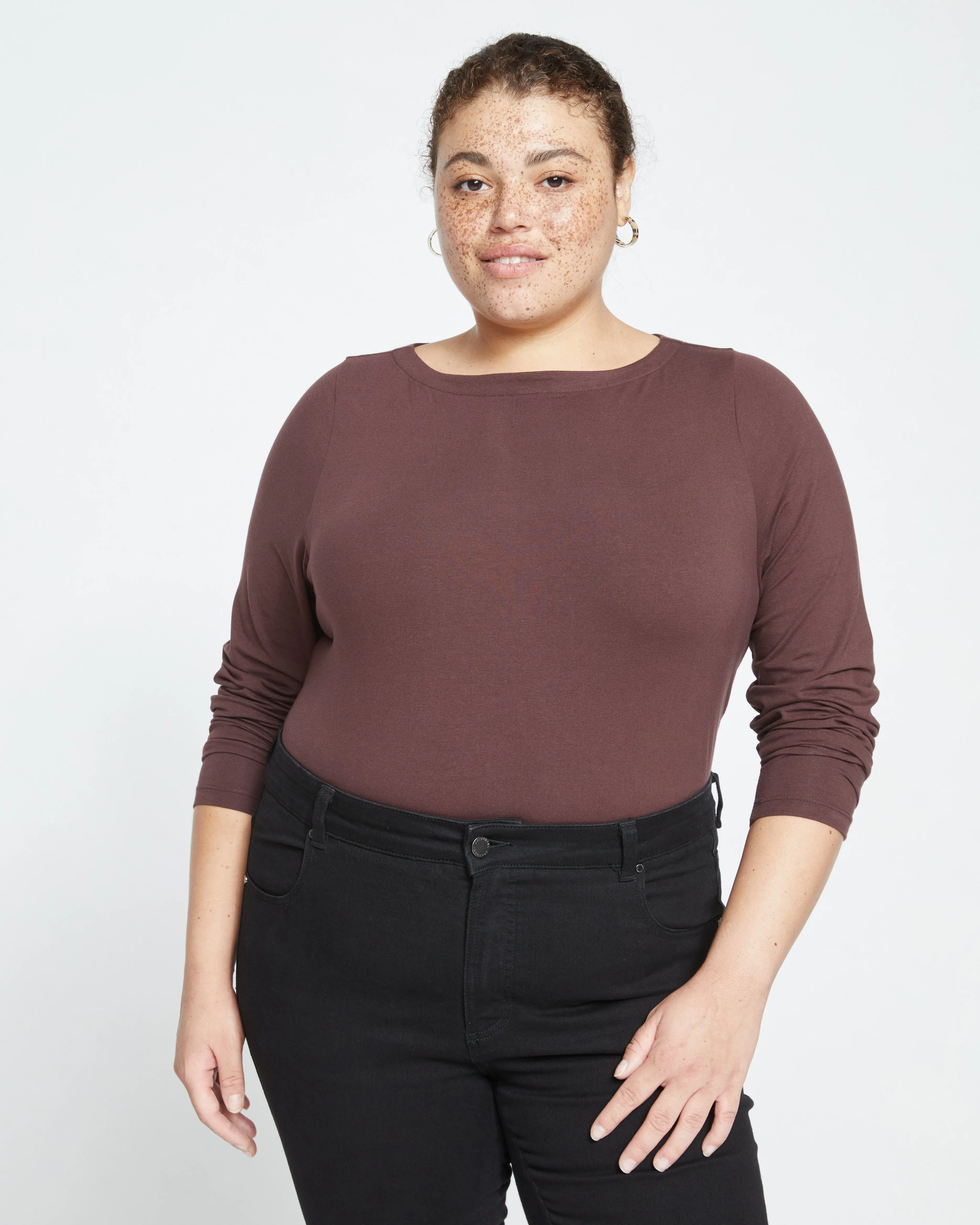 Long Sleeve Bella Boatneck Tee - Brulee sold by Universal Standard product image thumbnail 2