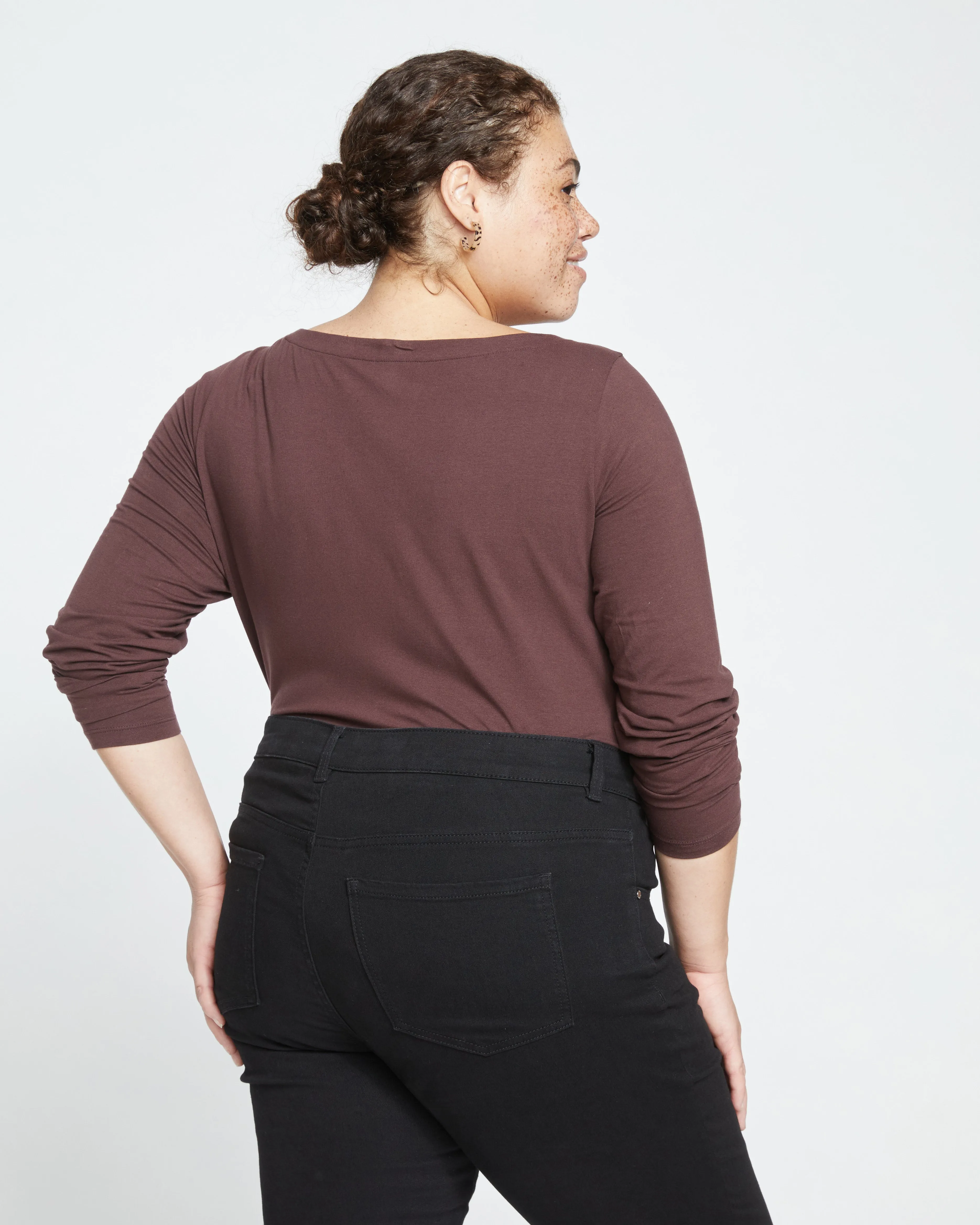 Long Sleeve Bella Boatneck Tee - Brulee sold by Universal Standard product image thumbnail 4