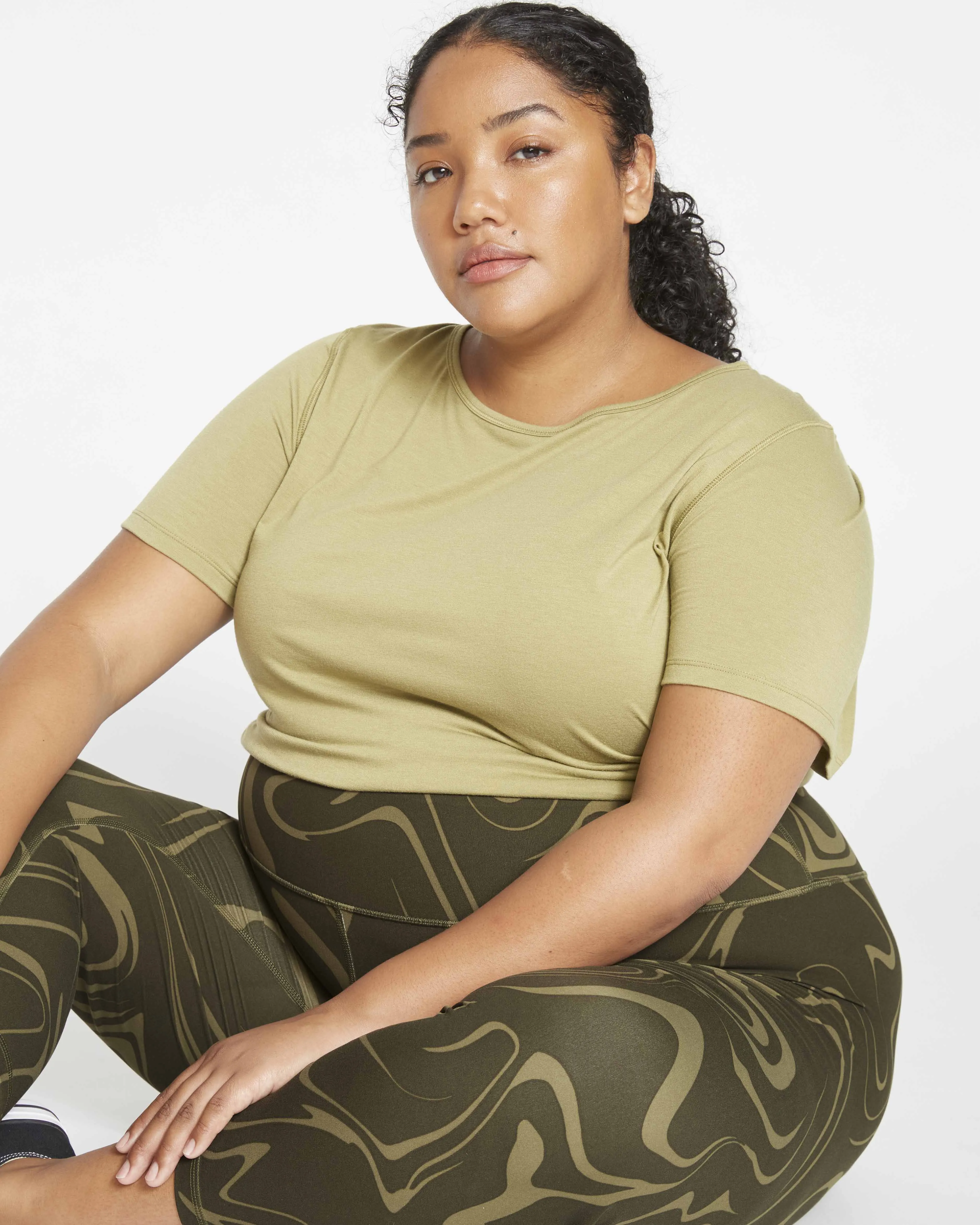 Next-to-Naked Cropped Legging - Matcha Latte Swirl sold by Universal Standard