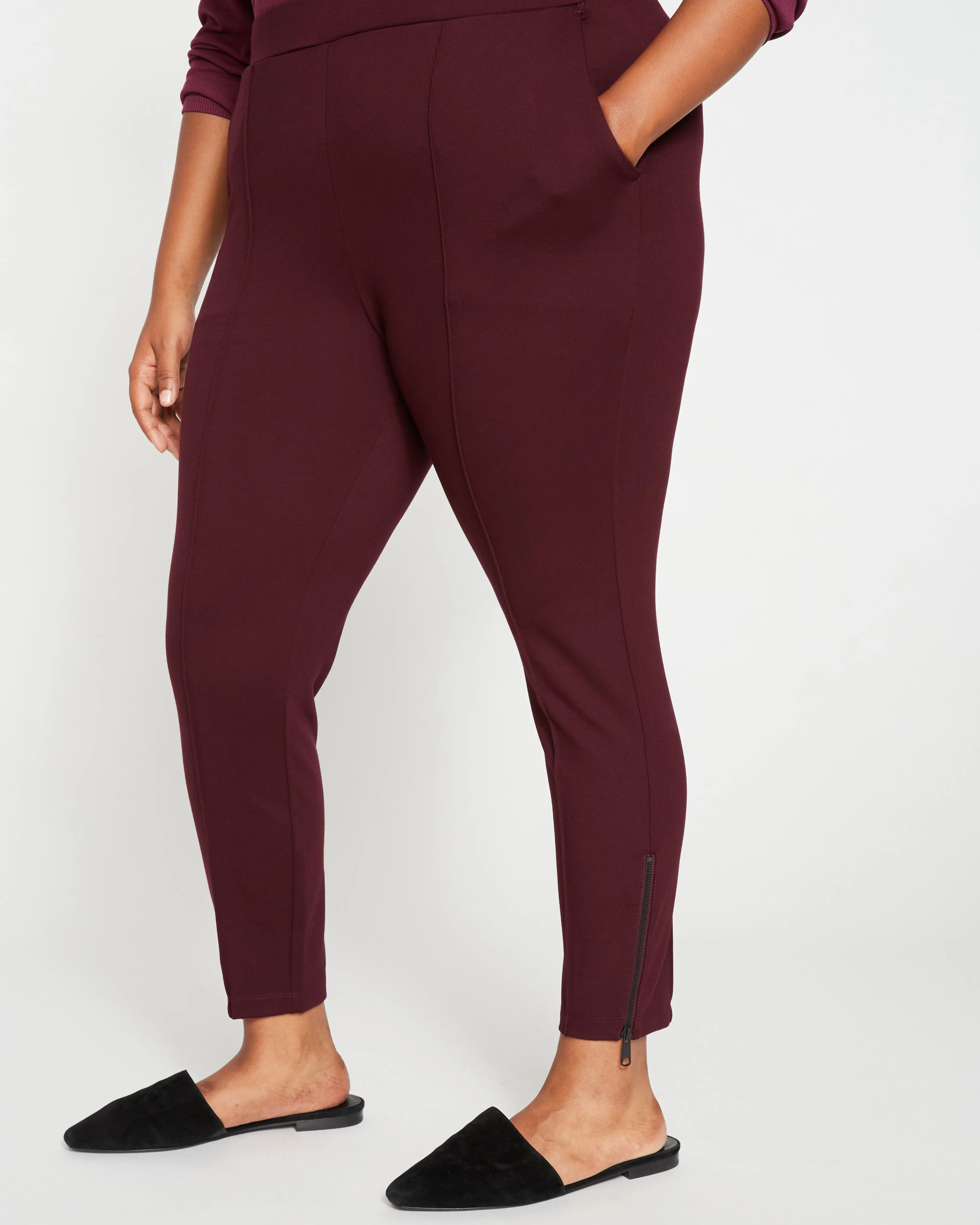 Moro Pintuck Pocket Ponte Pants - Plum sold by Universal Standard product image thumbnail 2
