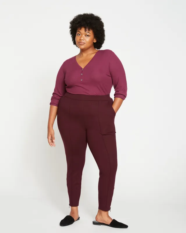 Moro Pintuck Pocket Ponte Pants - Plum sold by Universal Standard