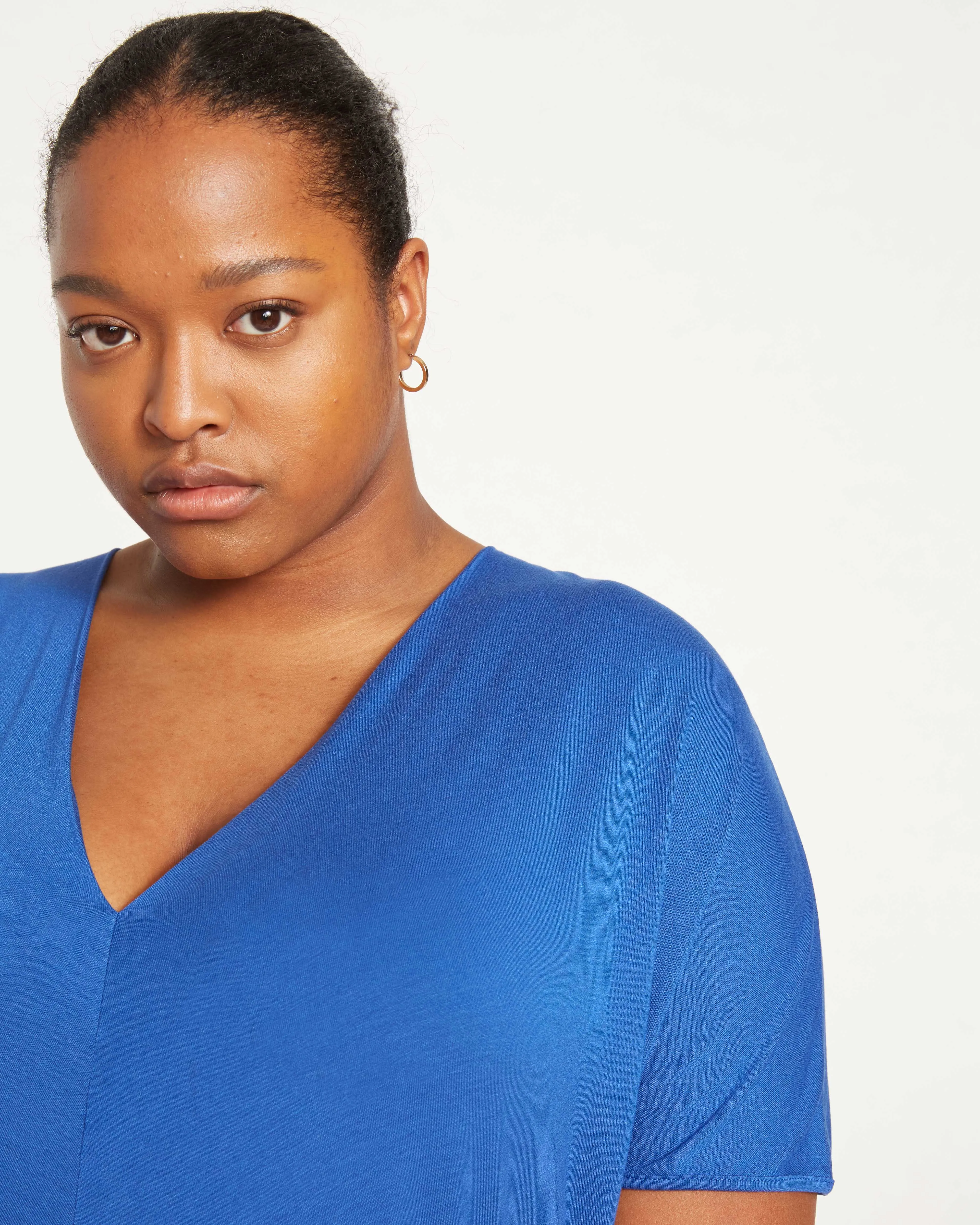 Teresa Liquid Jersey V-Neck Dress - Royal Blue sold by Universal Standard product image thumbnail 3