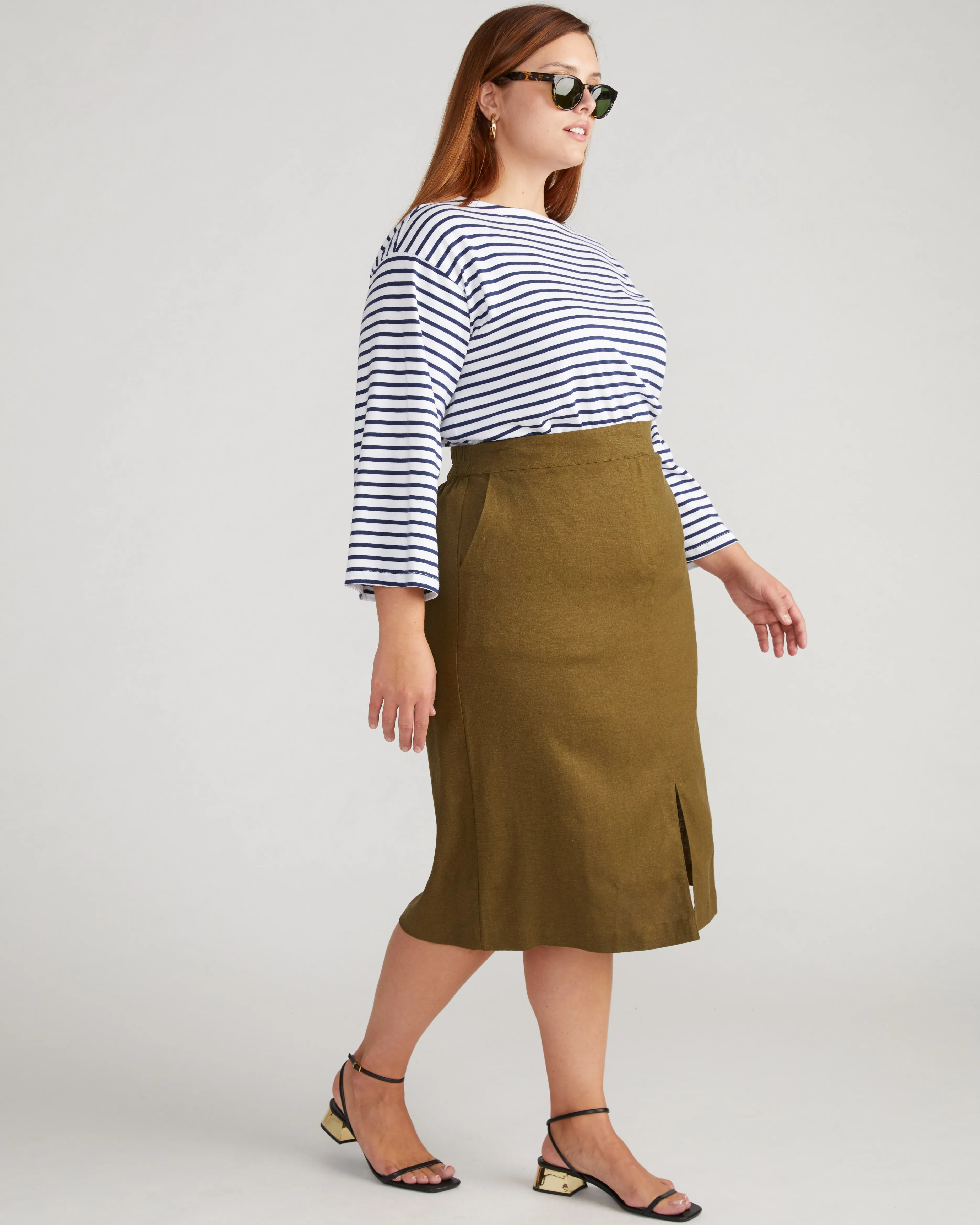 Wooster Linen Skirt - Budding Stem sold by Universal Standard product image thumbnail 3