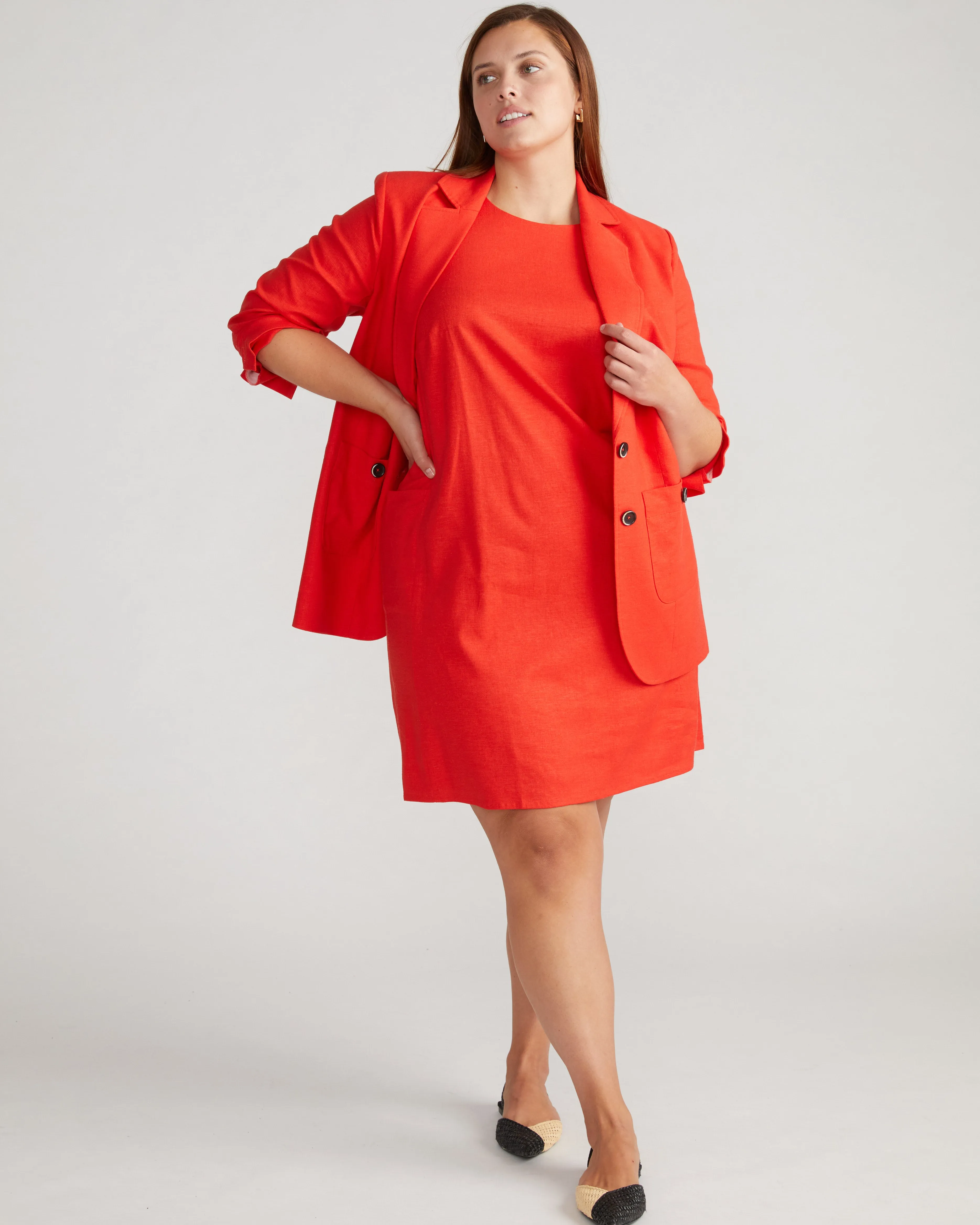 Terrace Linen Shift Dress - Shoreline Sunset sold by Universal Standard