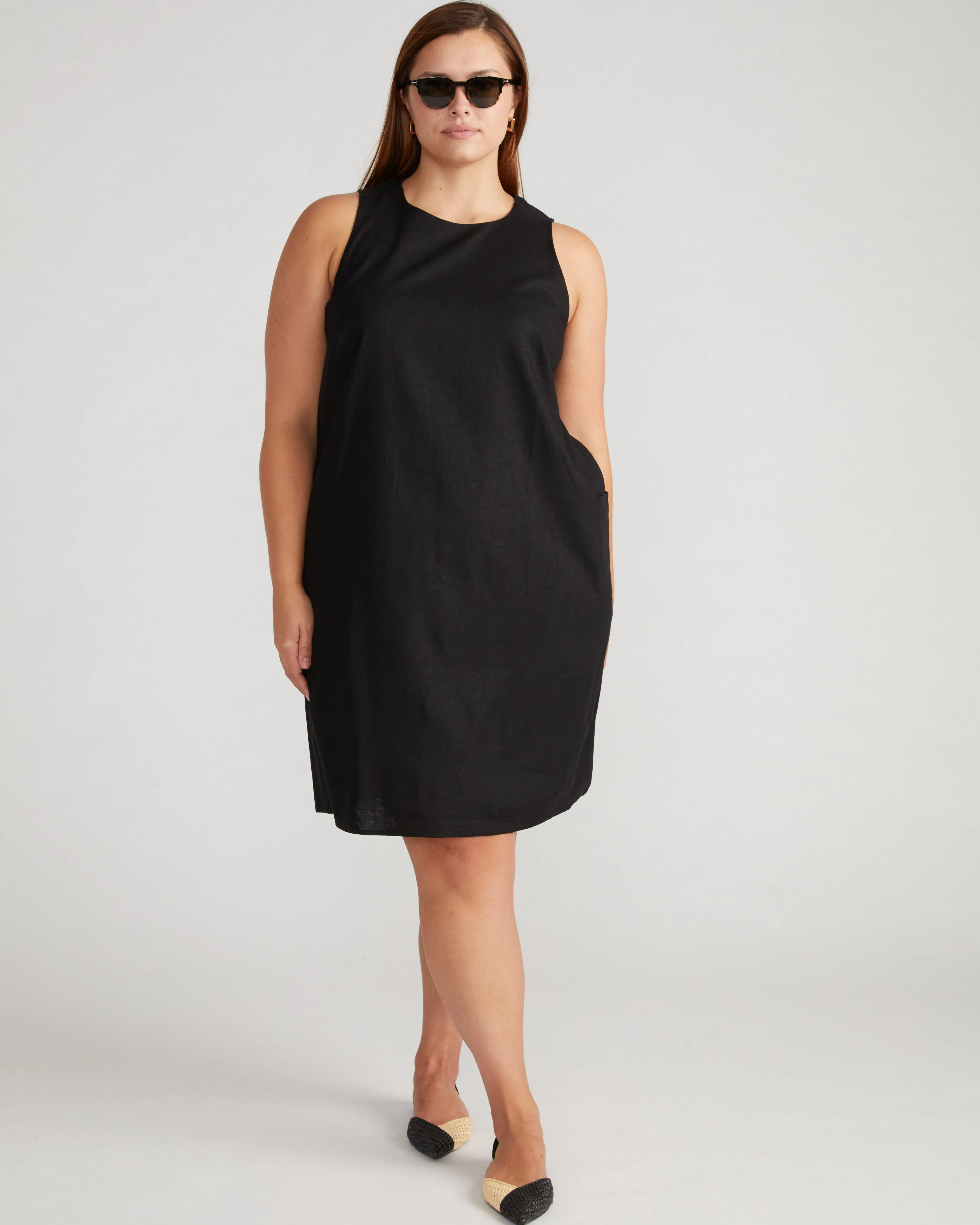 Terrace Linen Shift Dress - Black sold by Universal Standard product image thumbnail 2