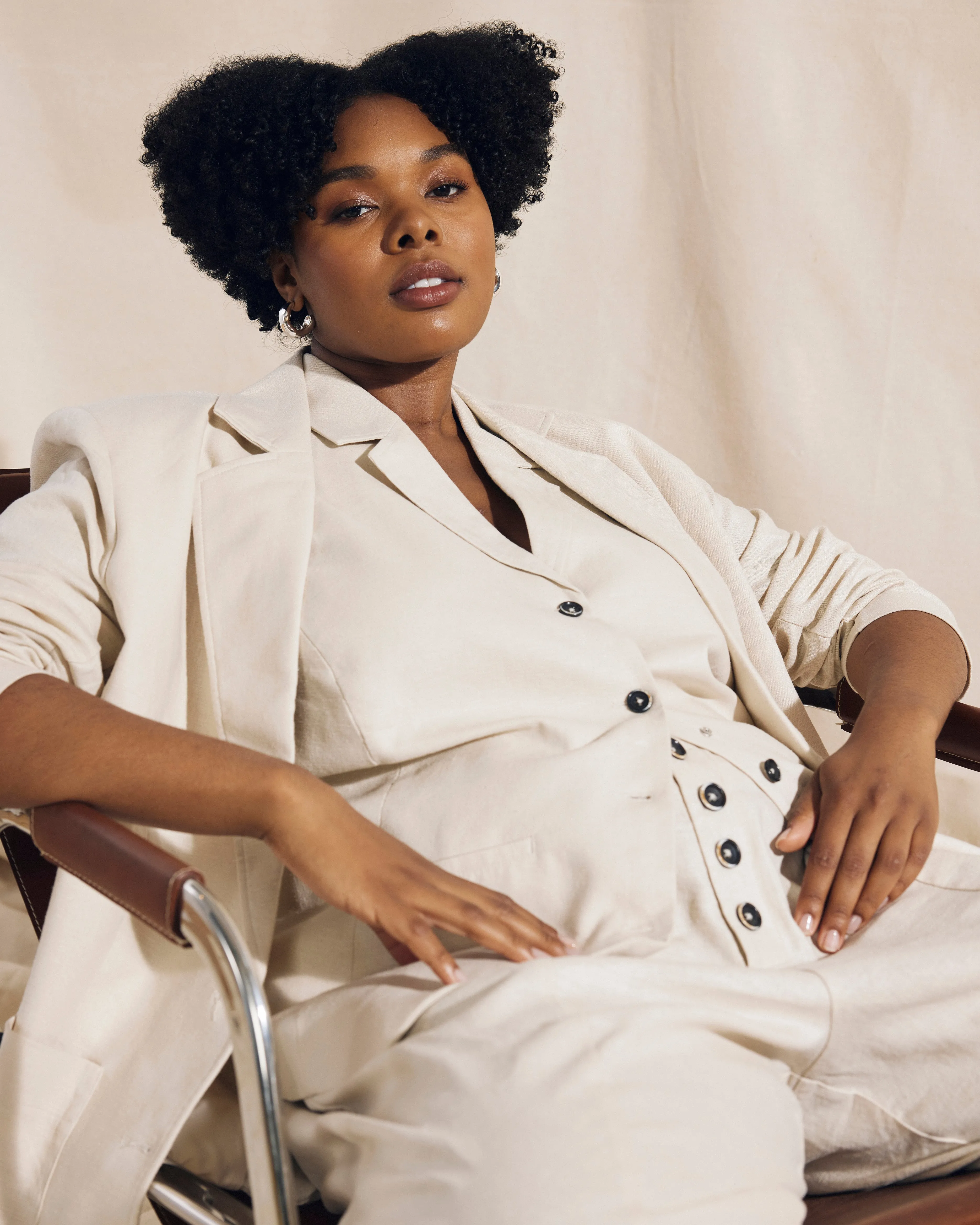 Coastal Linen Blazer - Ecru sold by Universal Standard