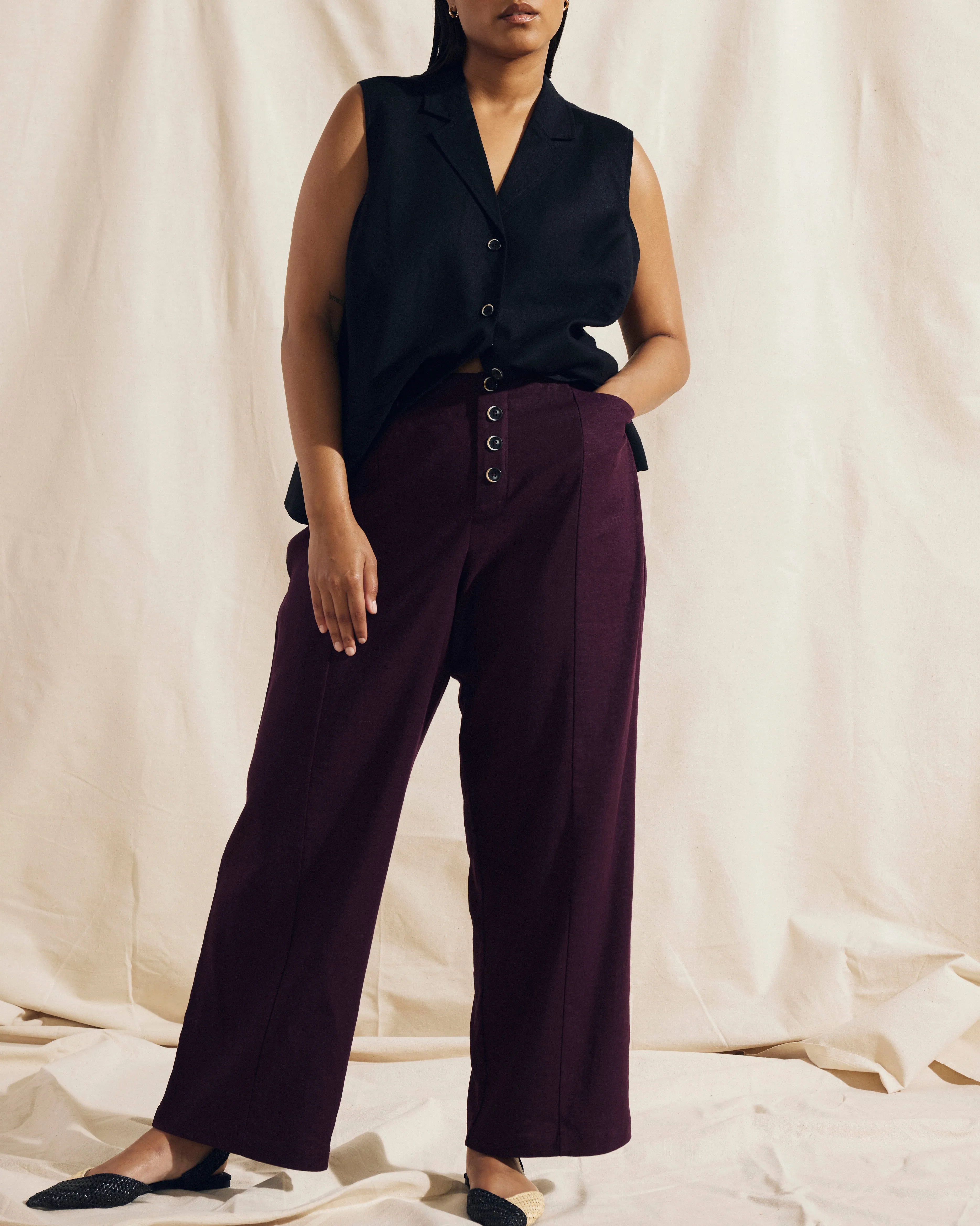 Coastal Linen Pants - Acai sold by Universal Standard product image thumbnail 3