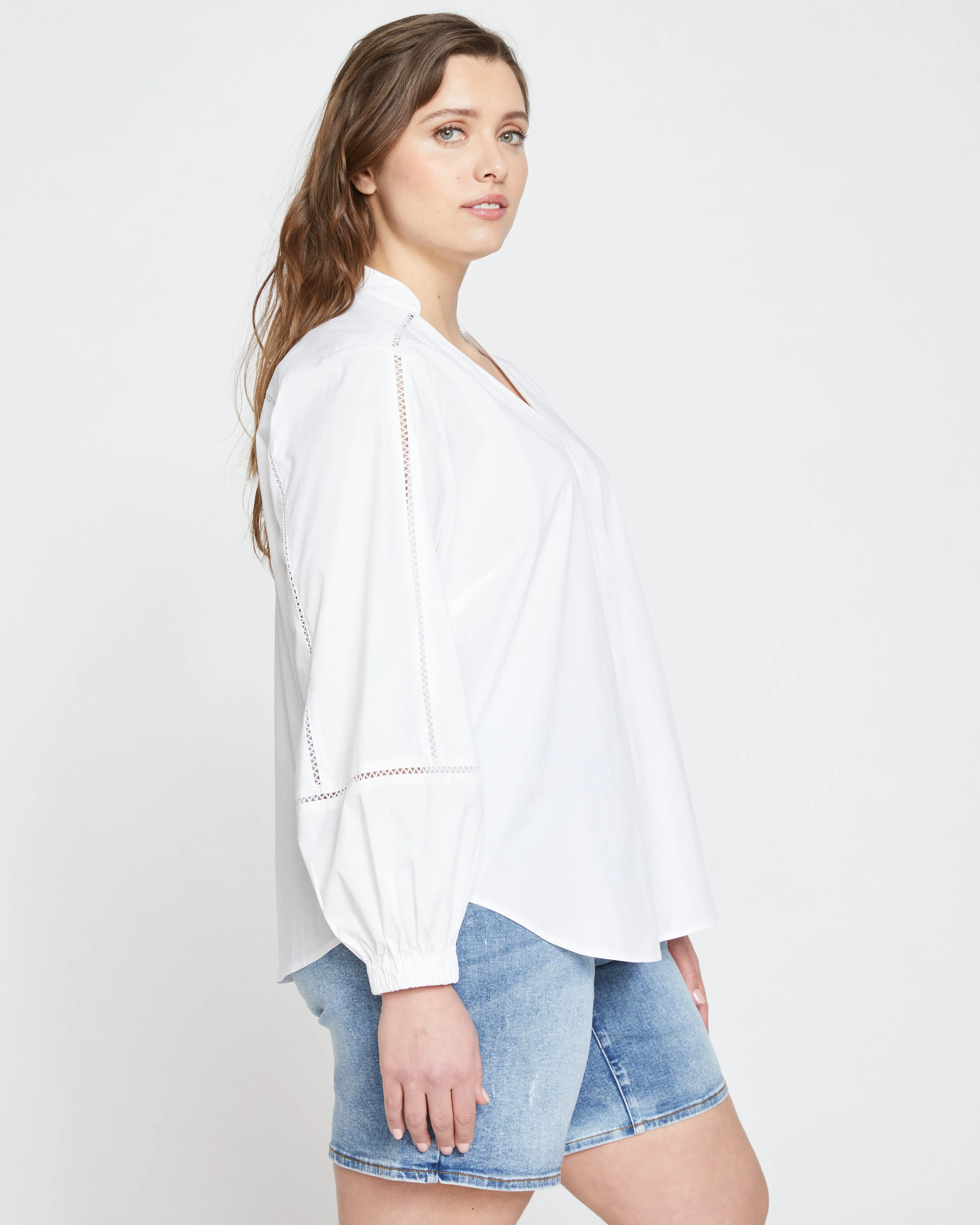 Saint-Honore Poplin Blouse - White sold by Universal Standard product image thumbnail 3