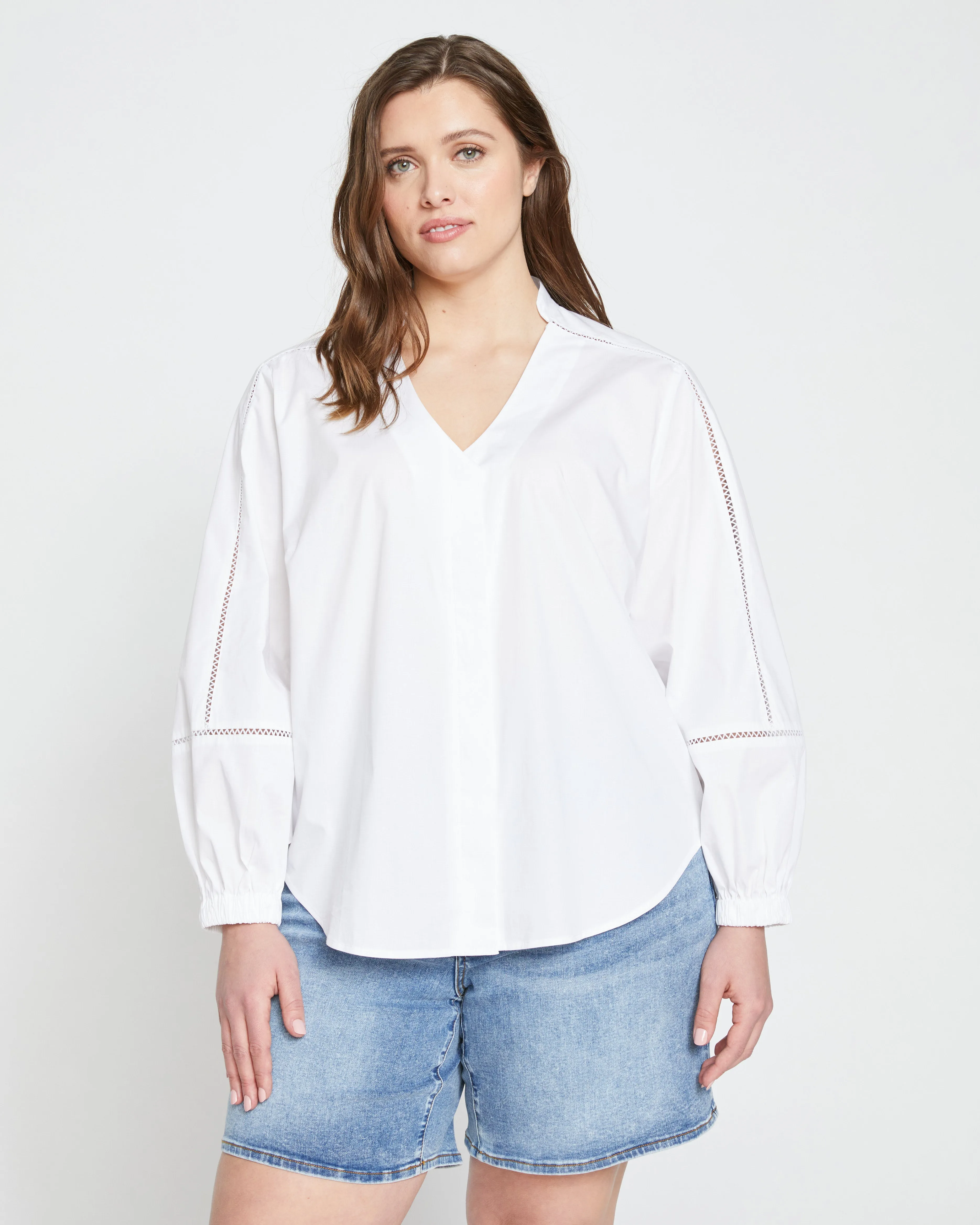Saint-Honore Poplin Blouse - White sold by Universal Standard product image thumbnail 2