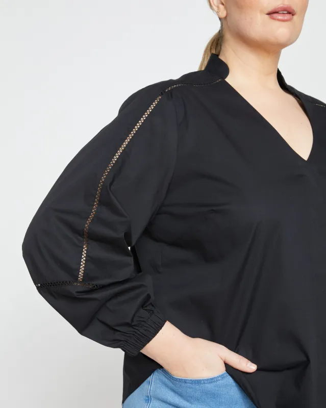 Saint-Honore Poplin Blouse - Black sold by Universal Standard