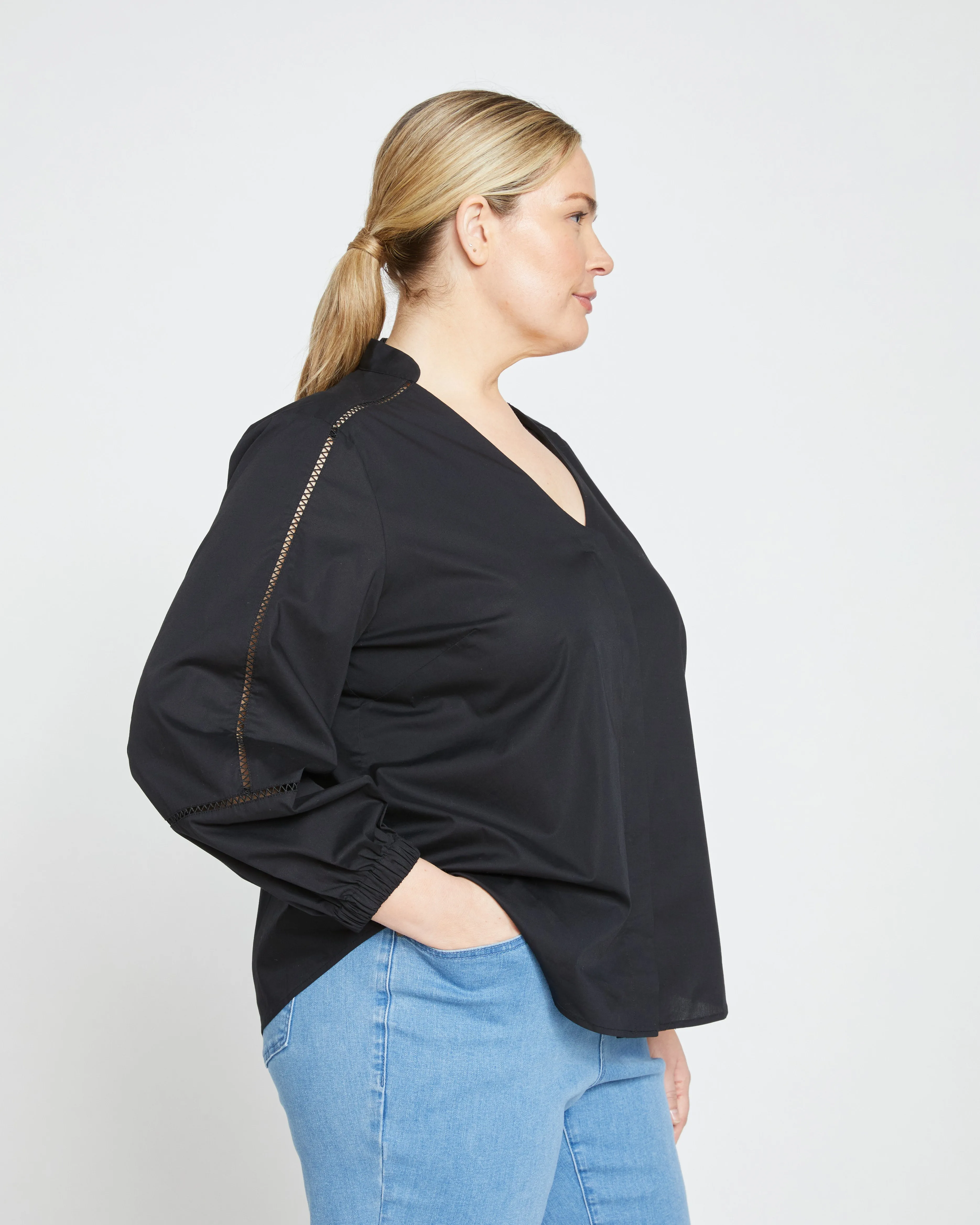 Saint-Honore Poplin Blouse - Black sold by Universal Standard product image thumbnail 3