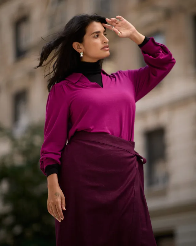 Moore Liquid Jersey Blouse - Rothko Purple sold by Universal Standard