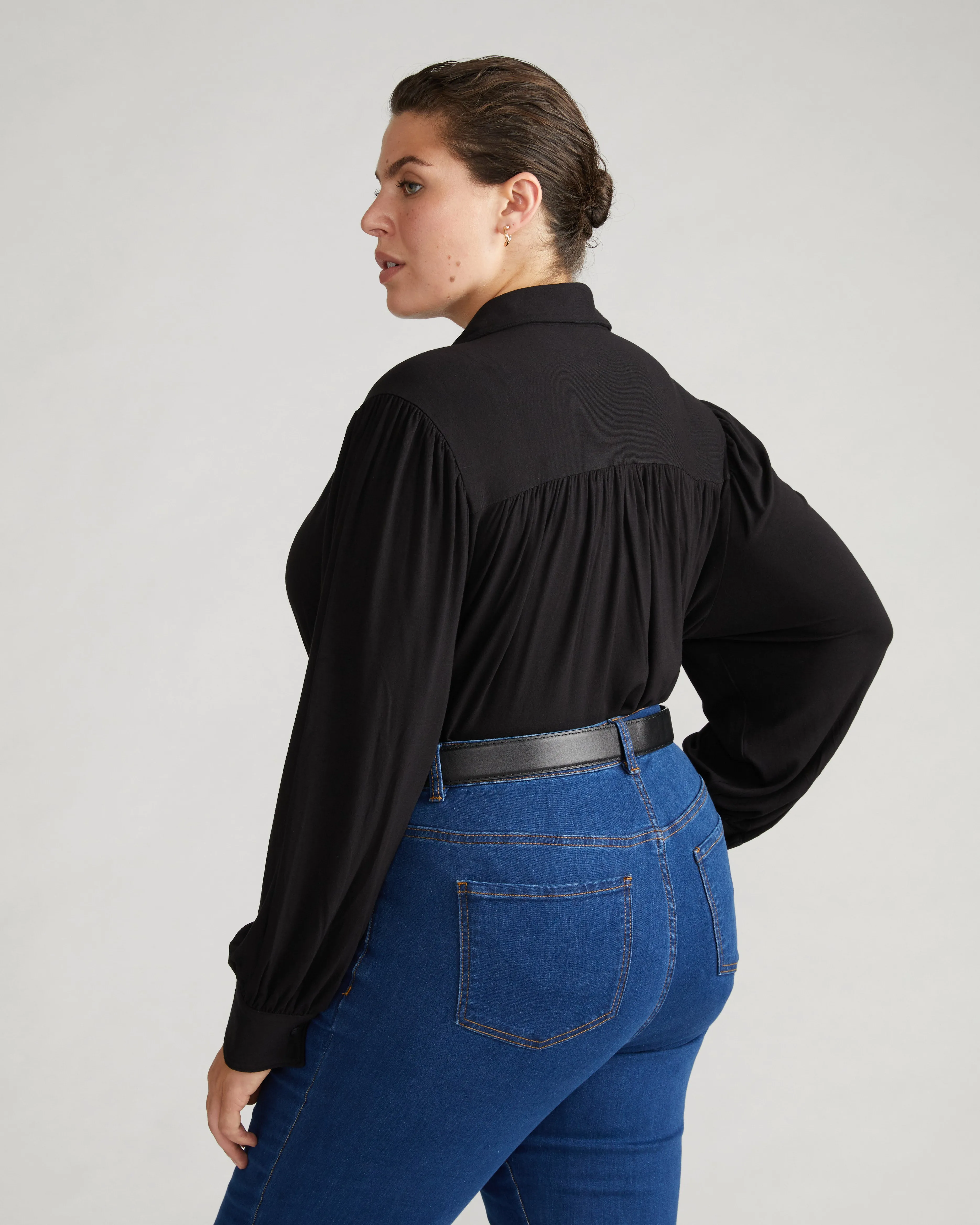 Moore Liquid Jersey Blouse - Black sold by Universal Standard product image thumbnail 2