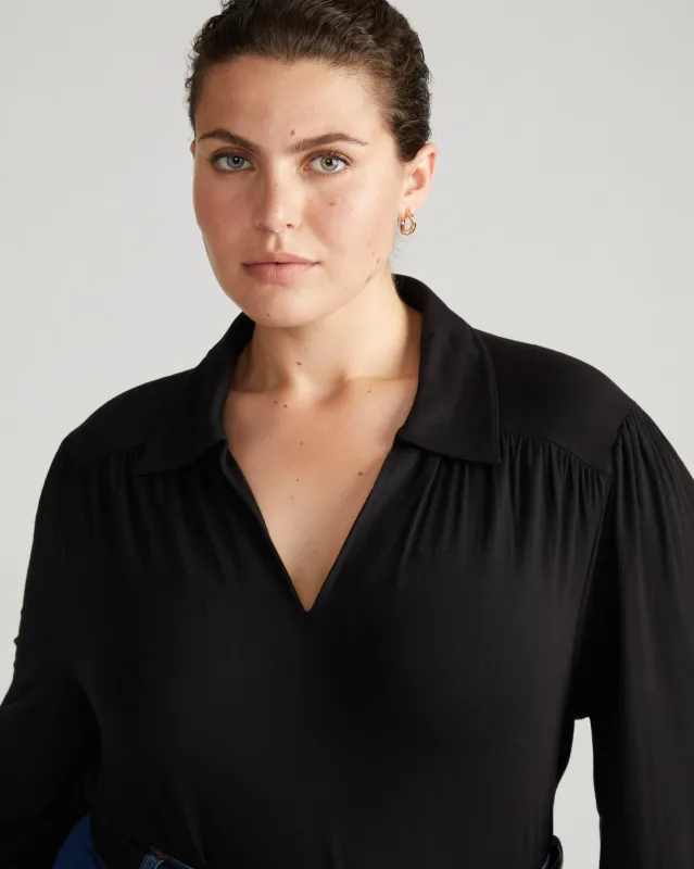 Moore Liquid Jersey Blouse - Black sold by Universal Standard
