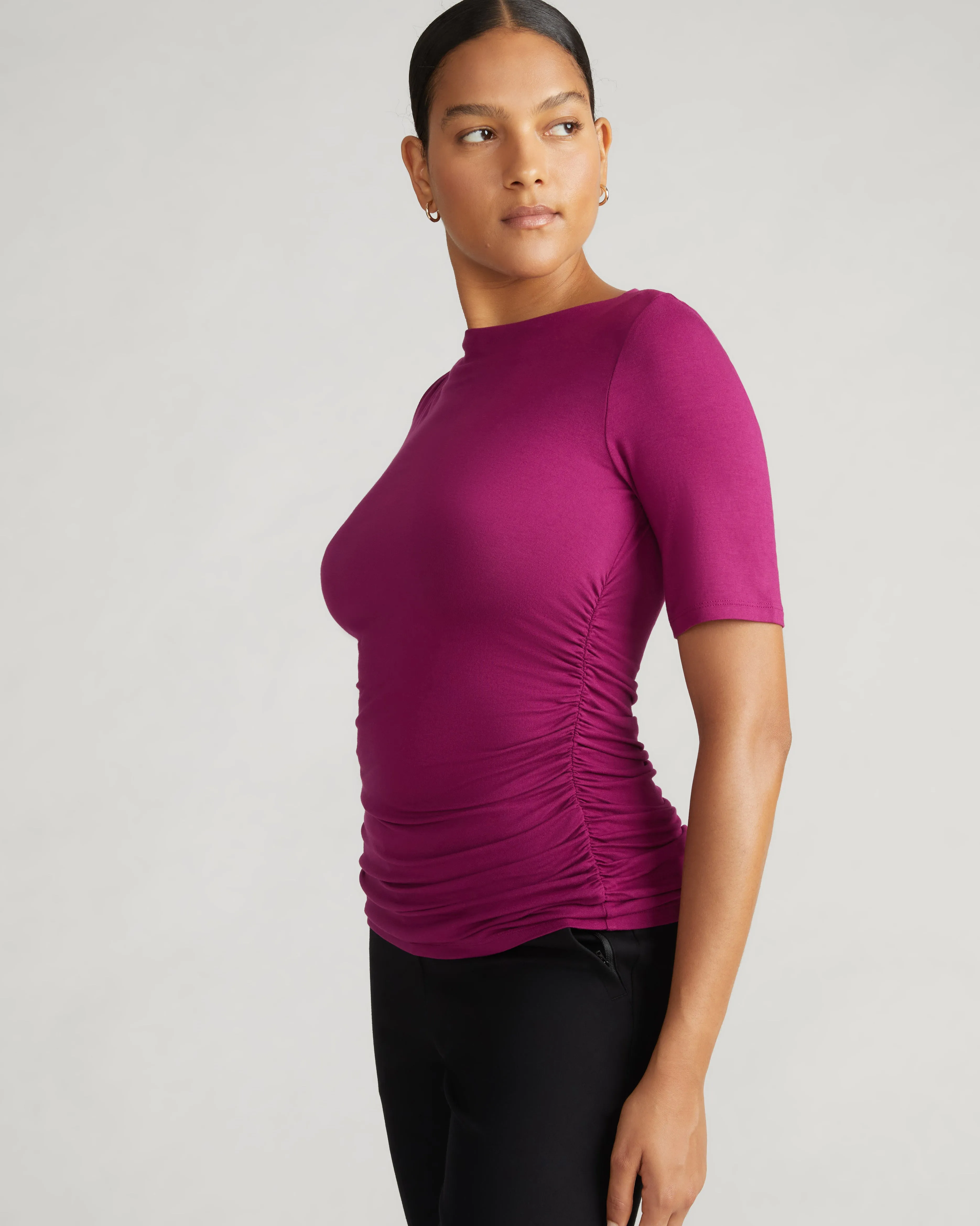Louise Short Sleeve Liquid Jersey Top - Rothko Purple sold by Universal Standard product image thumbnail 3
