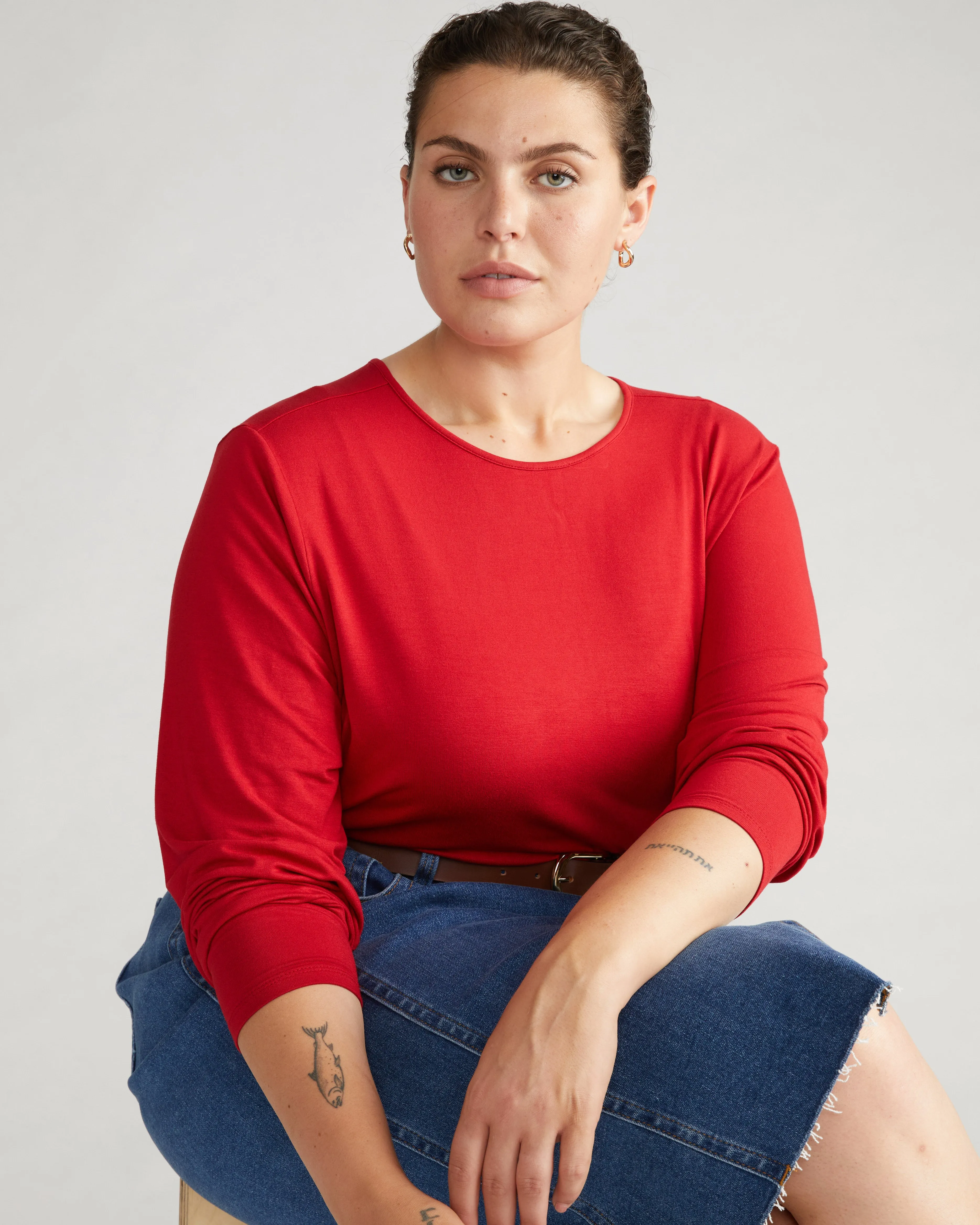 Joan Liquid Jersey Long Sleeve Top - New York Red sold by Universal Standard product image thumbnail 3