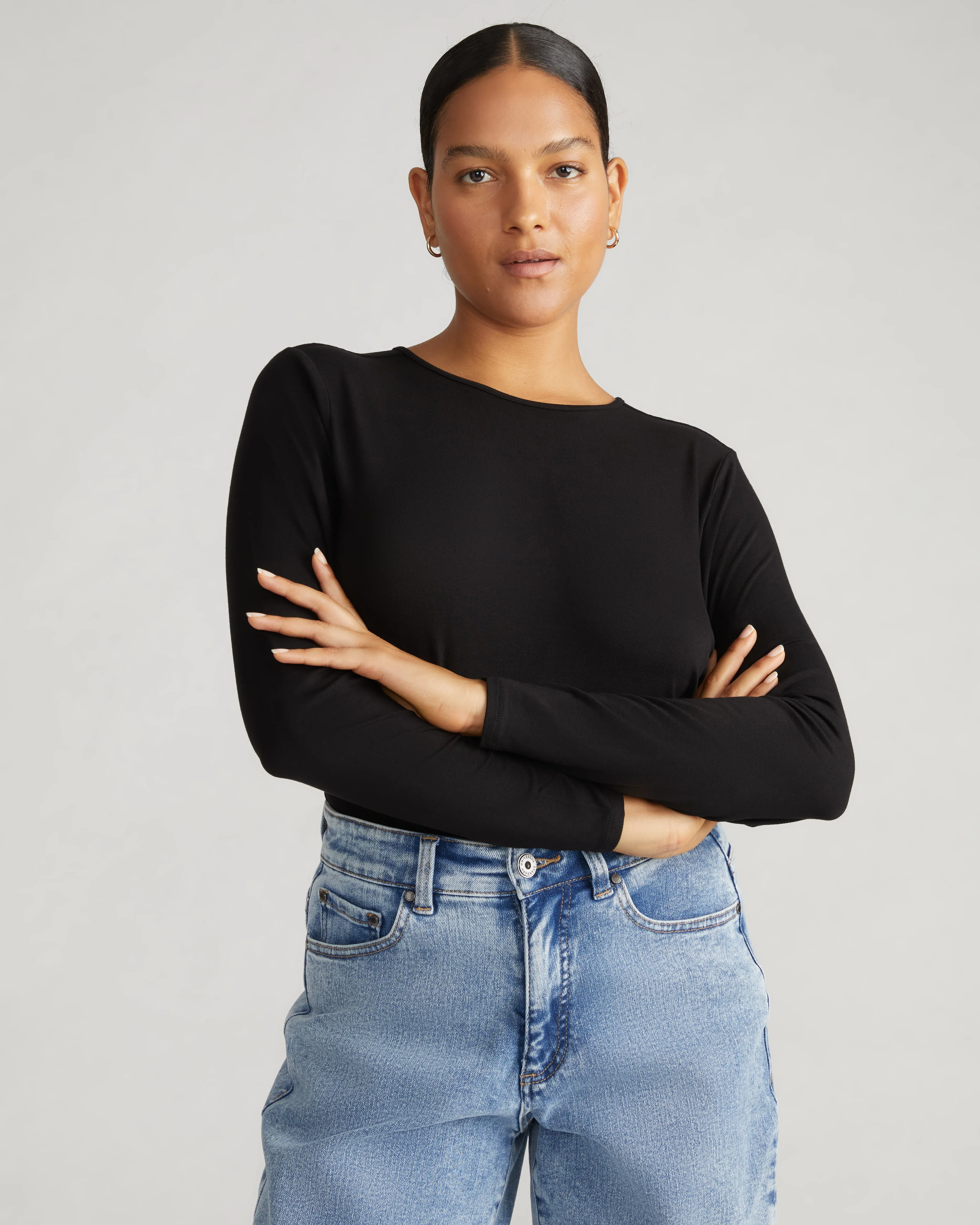 Joan Liquid Jersey Long Sleeve Top - Black sold by Universal Standard product image thumbnail 2