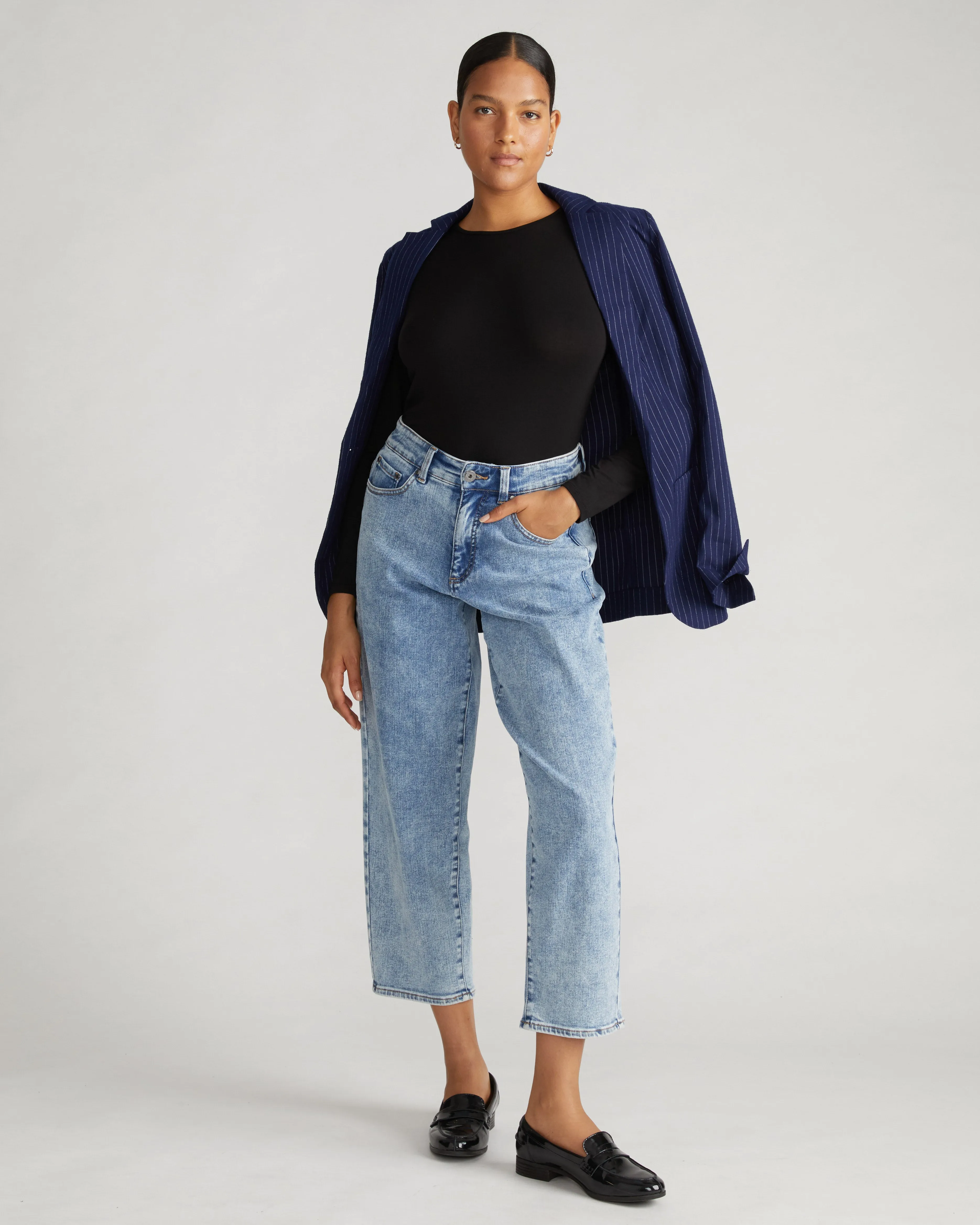 Joan Liquid Jersey Long Sleeve Top - Black sold by Universal Standard