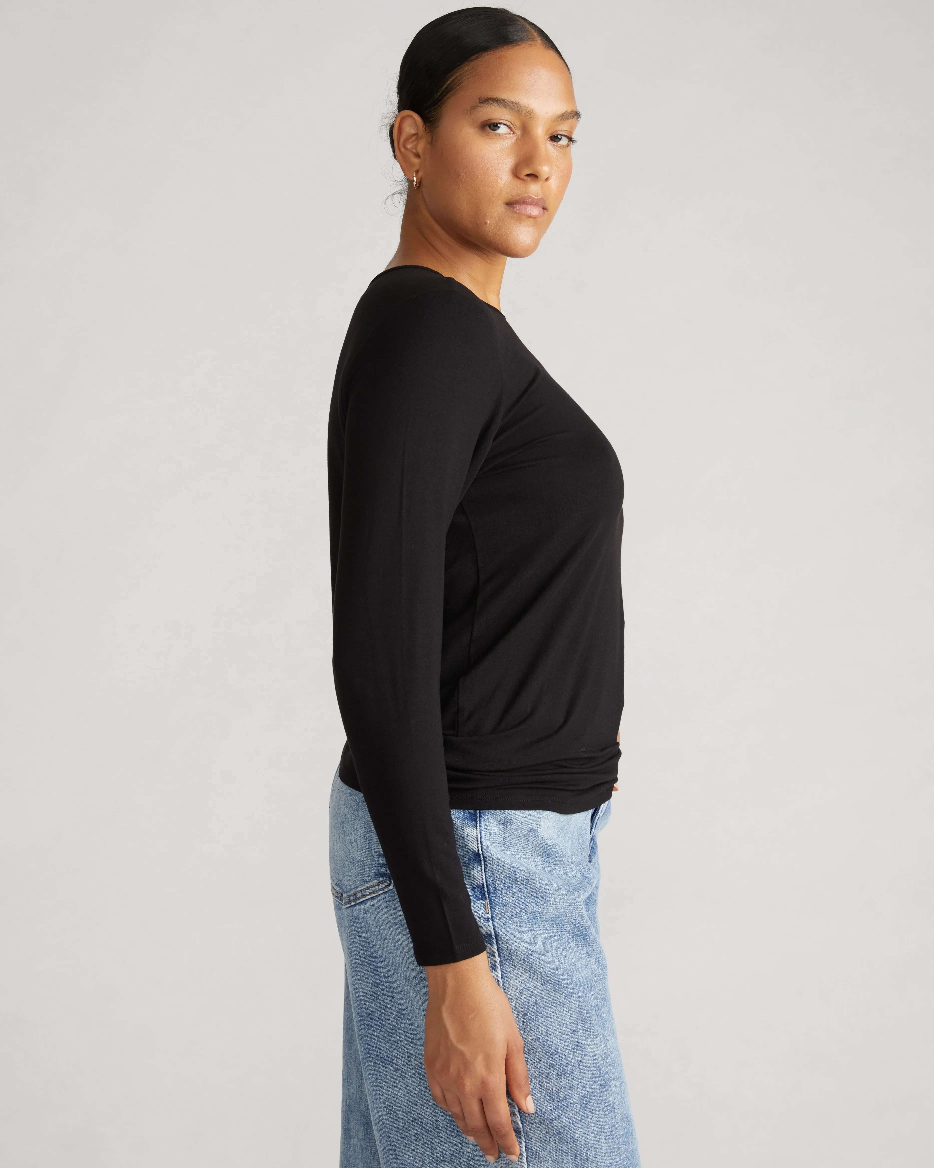 Joan Liquid Jersey Long Sleeve Top - Black sold by Universal Standard product image thumbnail 3