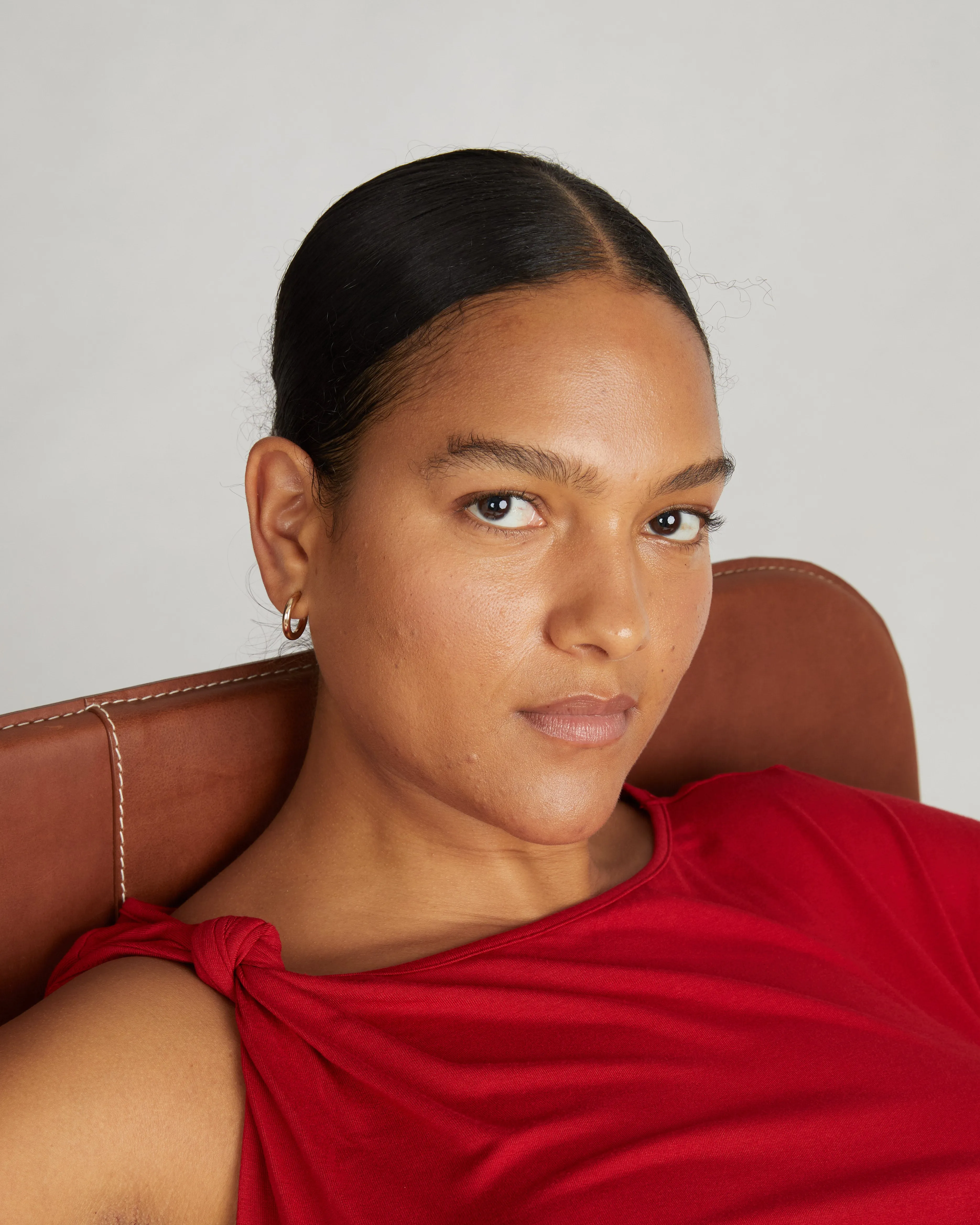 Estella Liquid Jersey Knot Tank - New York Red sold by Universal Standard product image thumbnail 3