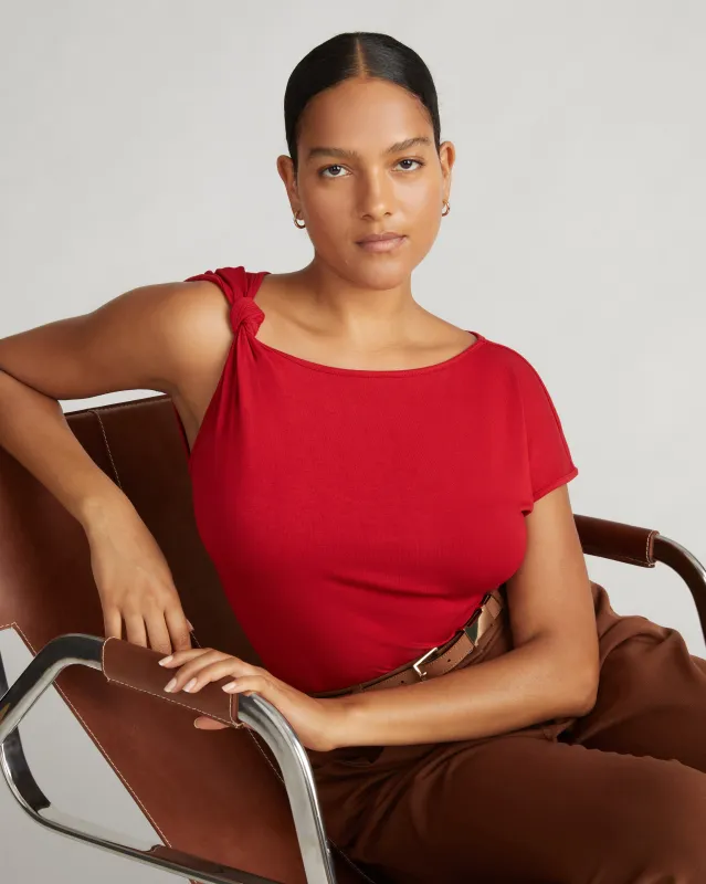 Estella Liquid Jersey Knot Tank - New York Red sold by Universal Standard