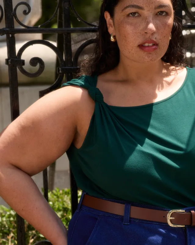 Estella Liquid Jersey Knot Tank - Forest Green sold by Universal Standard