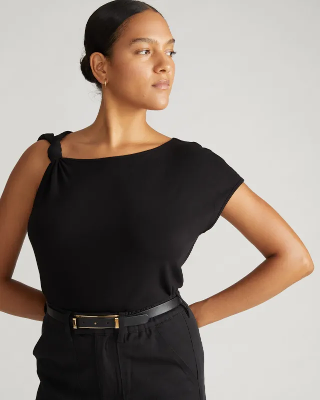 Estella Liquid Jersey Knot Tank - Black sold by Universal Standard